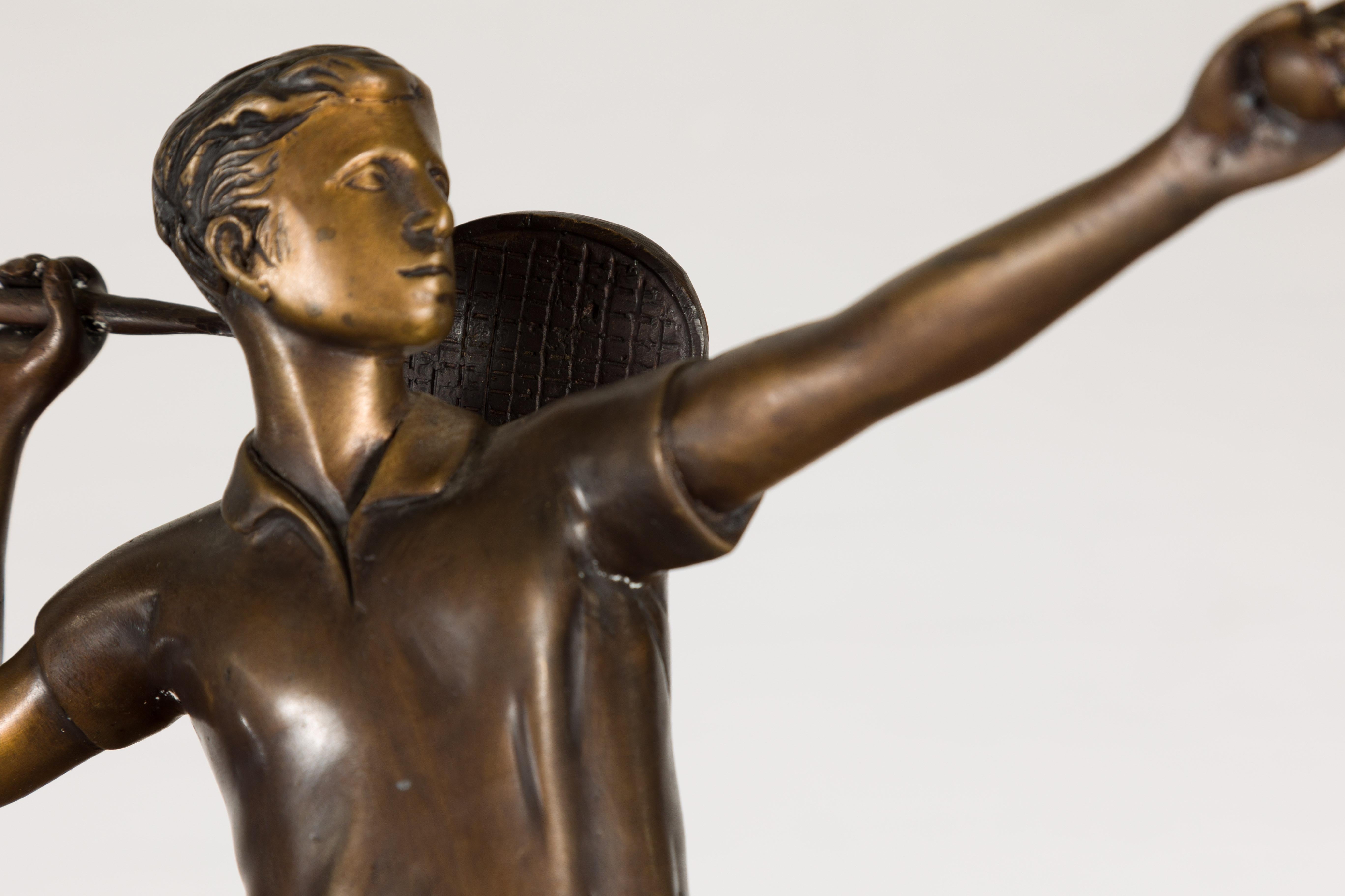 XXIe siècle et contemporain Sculpture de plateau de table de tennis bronze en vente