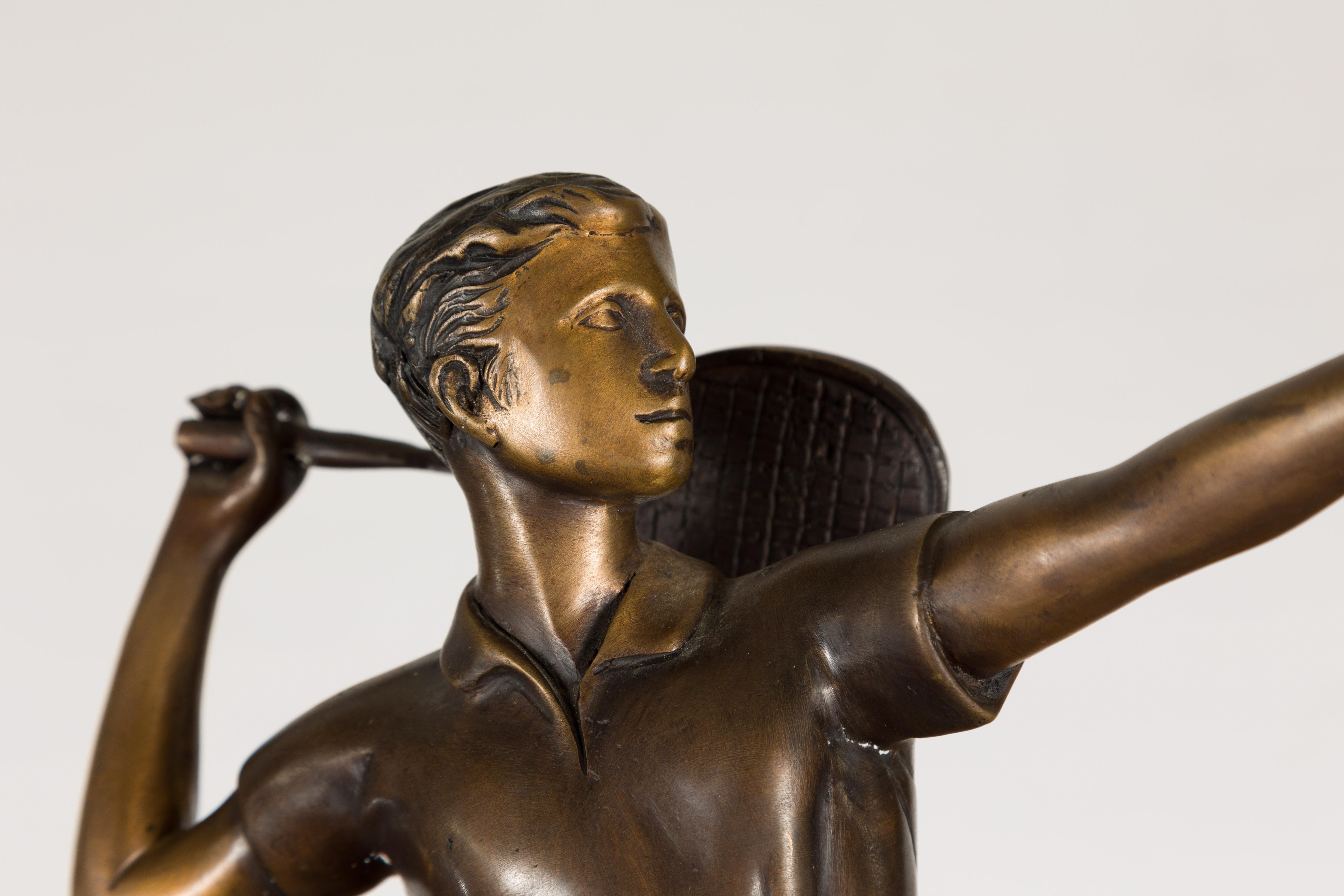 Bronze Tabletop Tennis Sculpture For Sale 1