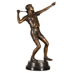 Bronze Tabletop Tennis Sculpture