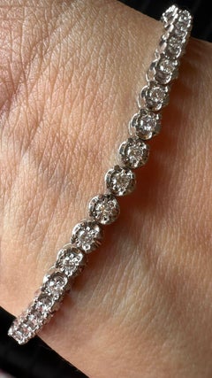 1 ct Tennis soft bracelet with all around diamonds