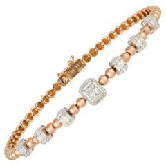Tennis-Armband aus Weiß-Gelbgold mit 18 Karat Diamanten für ihr