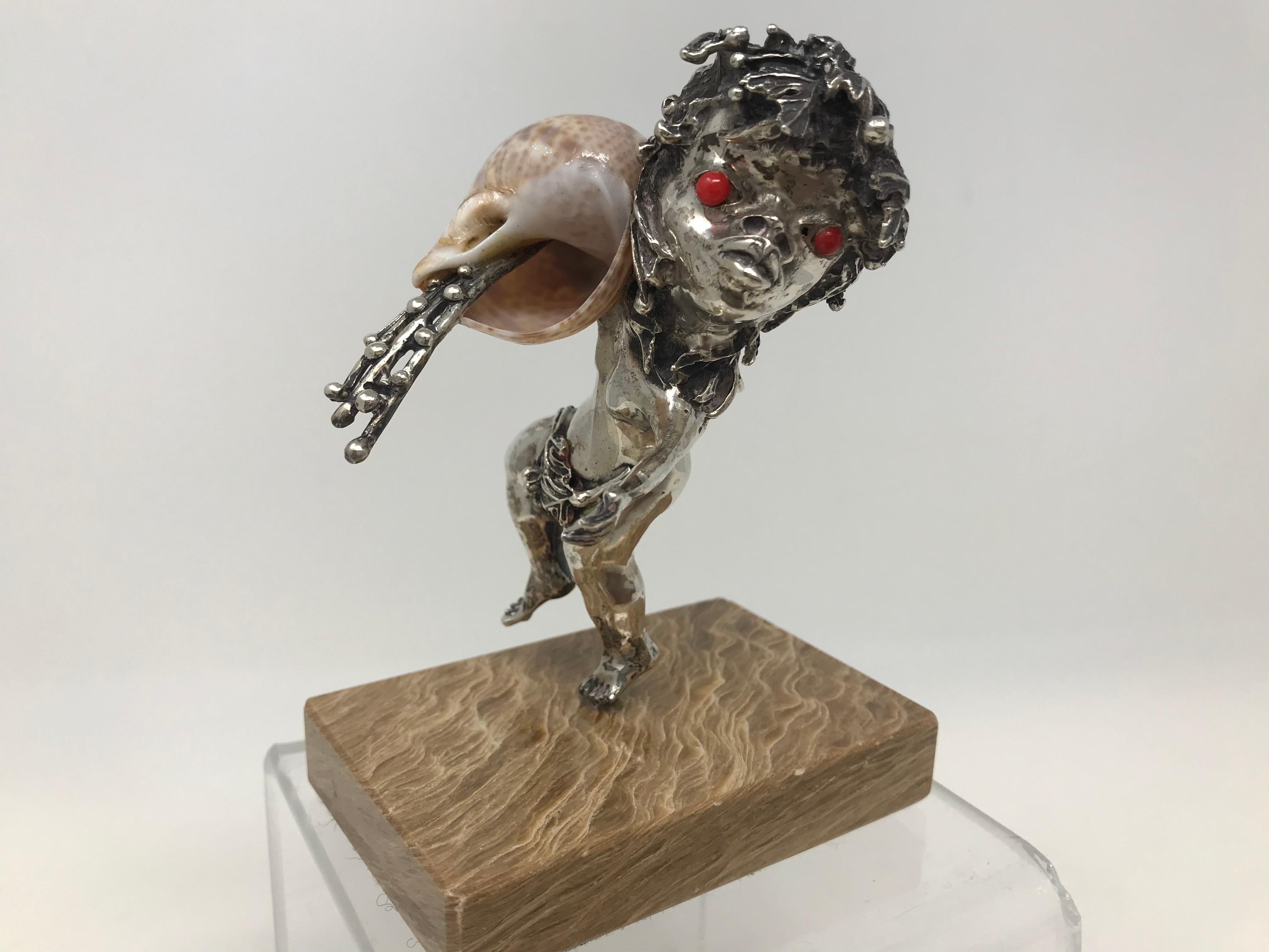 Teno Aurelio Aquarius-Skulptur aus Sterlingsilber und Muscheln im Zustand „Gut“ im Angebot in Montreal, QC