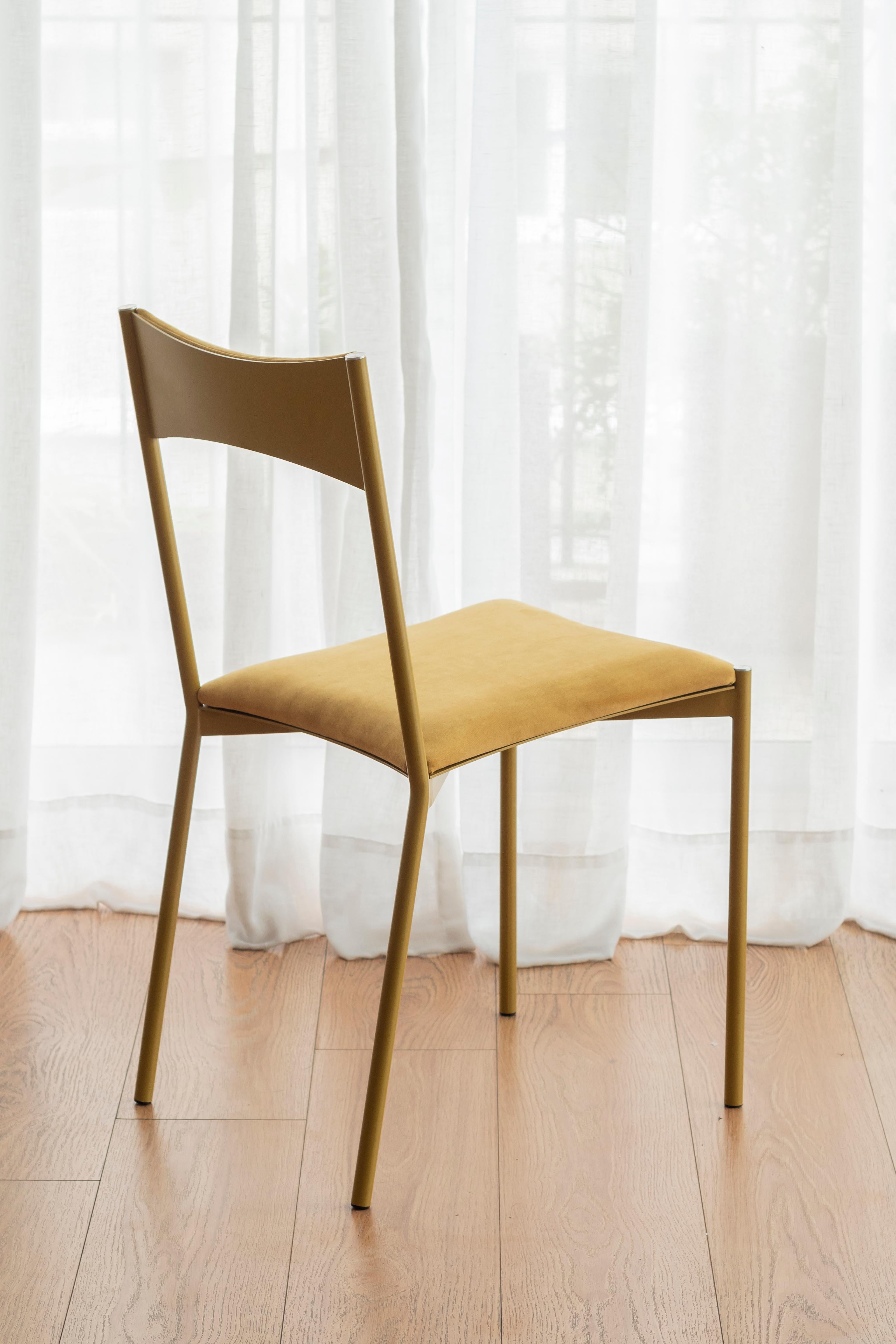 Moderne Chaise Tensa, jaune par Ries en vente