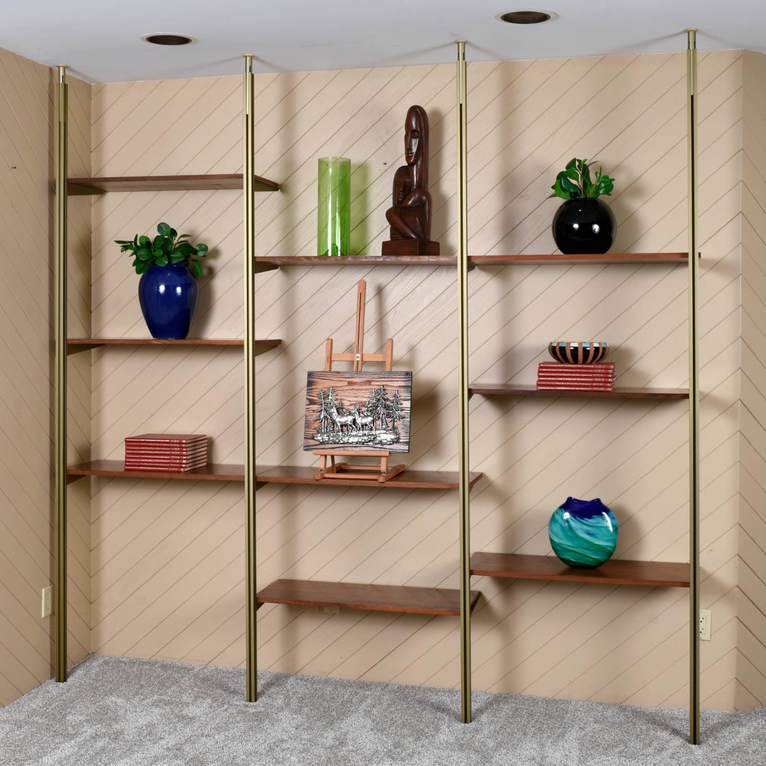 Mid-Century moderno Pensile Omni in alluminio oro smeraldo a palo teso di George Nelson in vendita