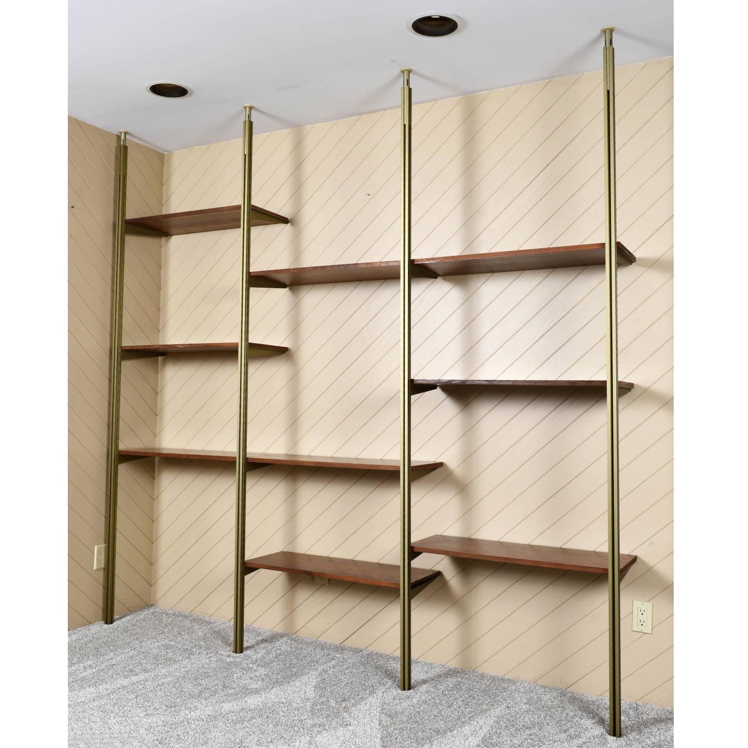 Tension Pole Freistehende Rose Gold Aluminium Omni Schrankwand von George Nelson (Moderne der Mitte des Jahrhunderts) im Angebot
