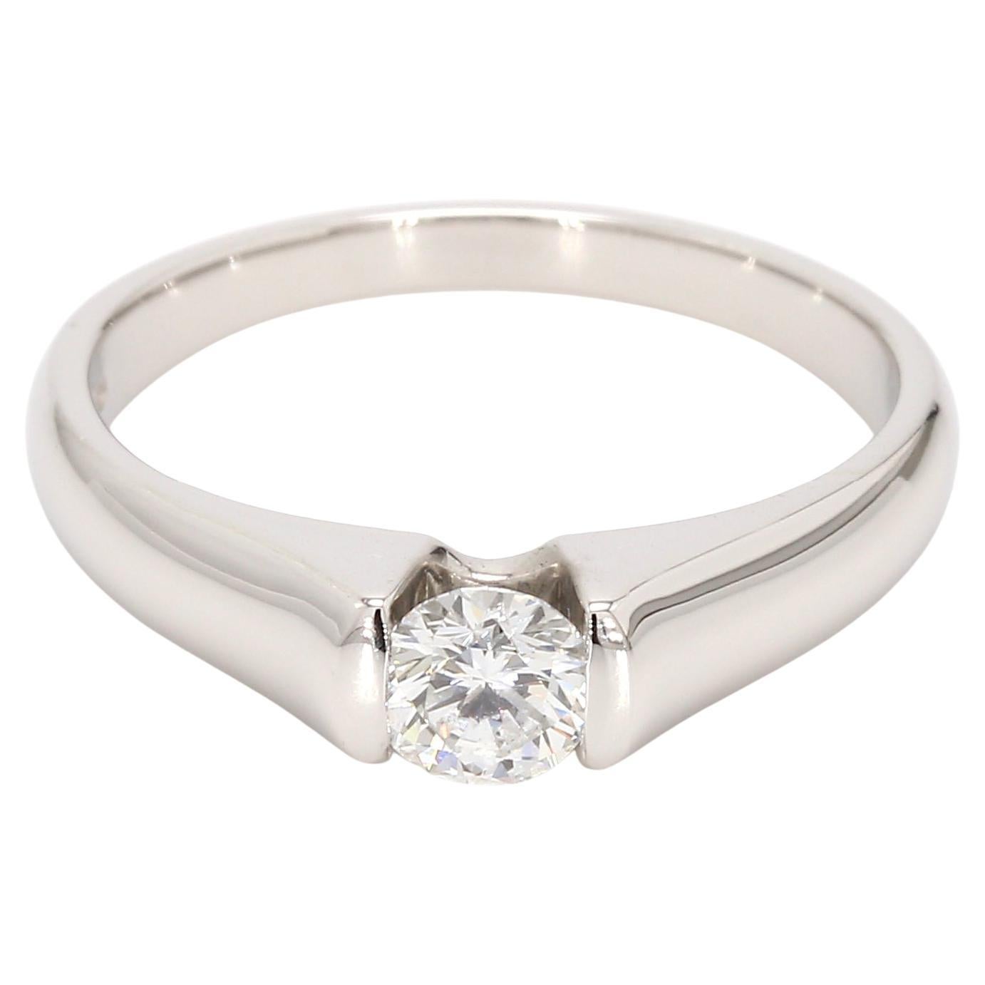 14 Karat White Gold Tension Set Diamond Engagement Ring For Sale at ...