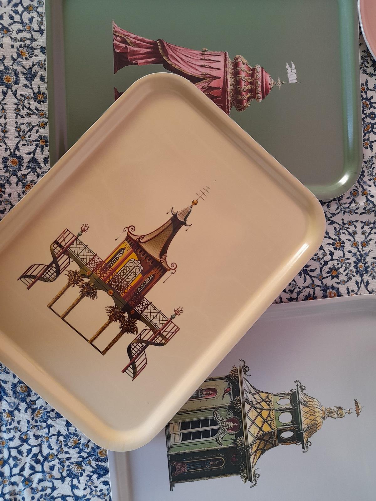 Italian Tent Wooden Tray  For Sale