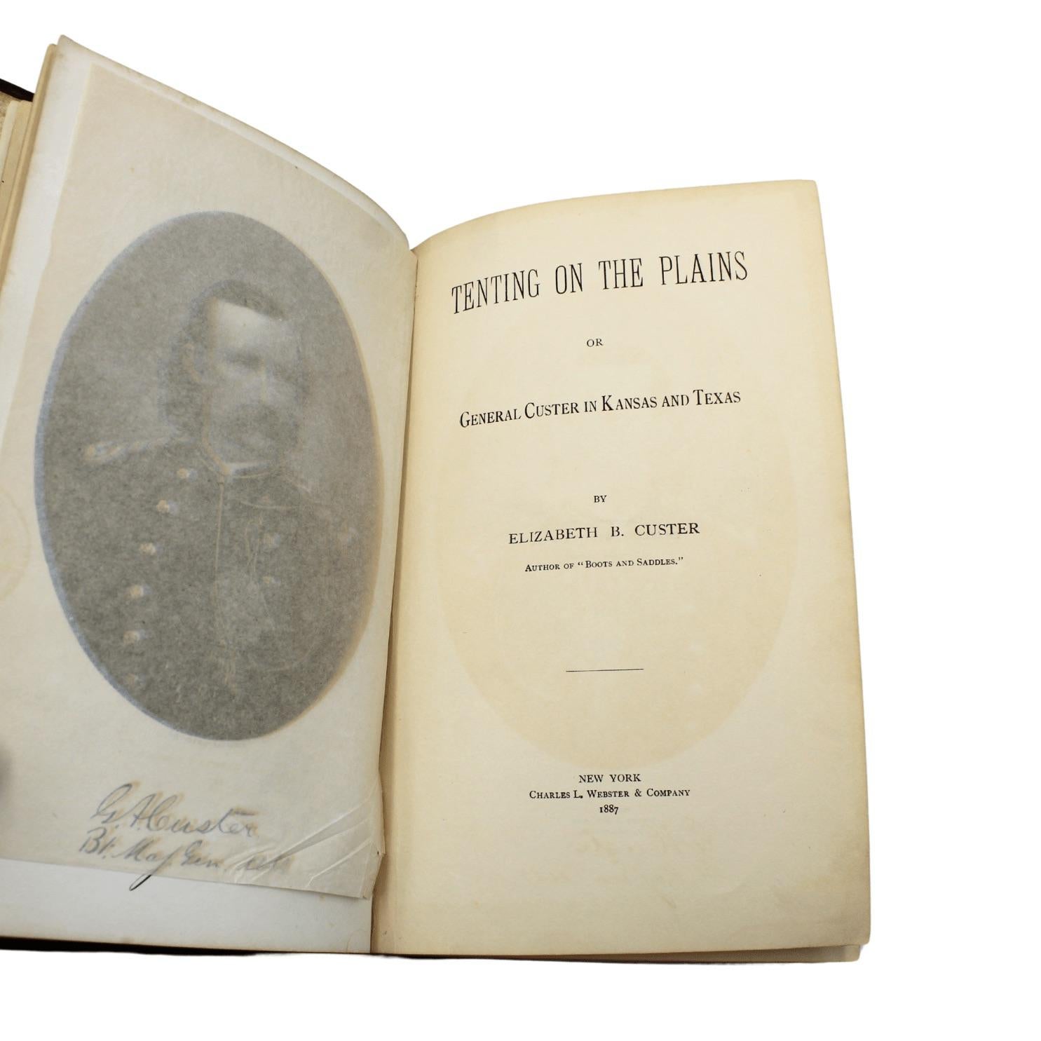 Américain Tenting on the Plains, ou General Custer au Kansas et au Texas, première édition 1887 en vente