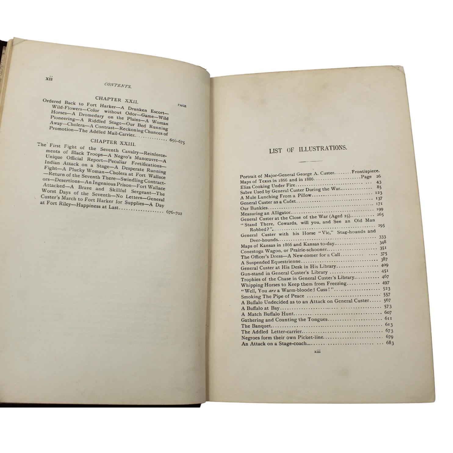 Fin du XIXe siècle Tenting on the Plains, ou General Custer au Kansas et au Texas, première édition 1887 en vente