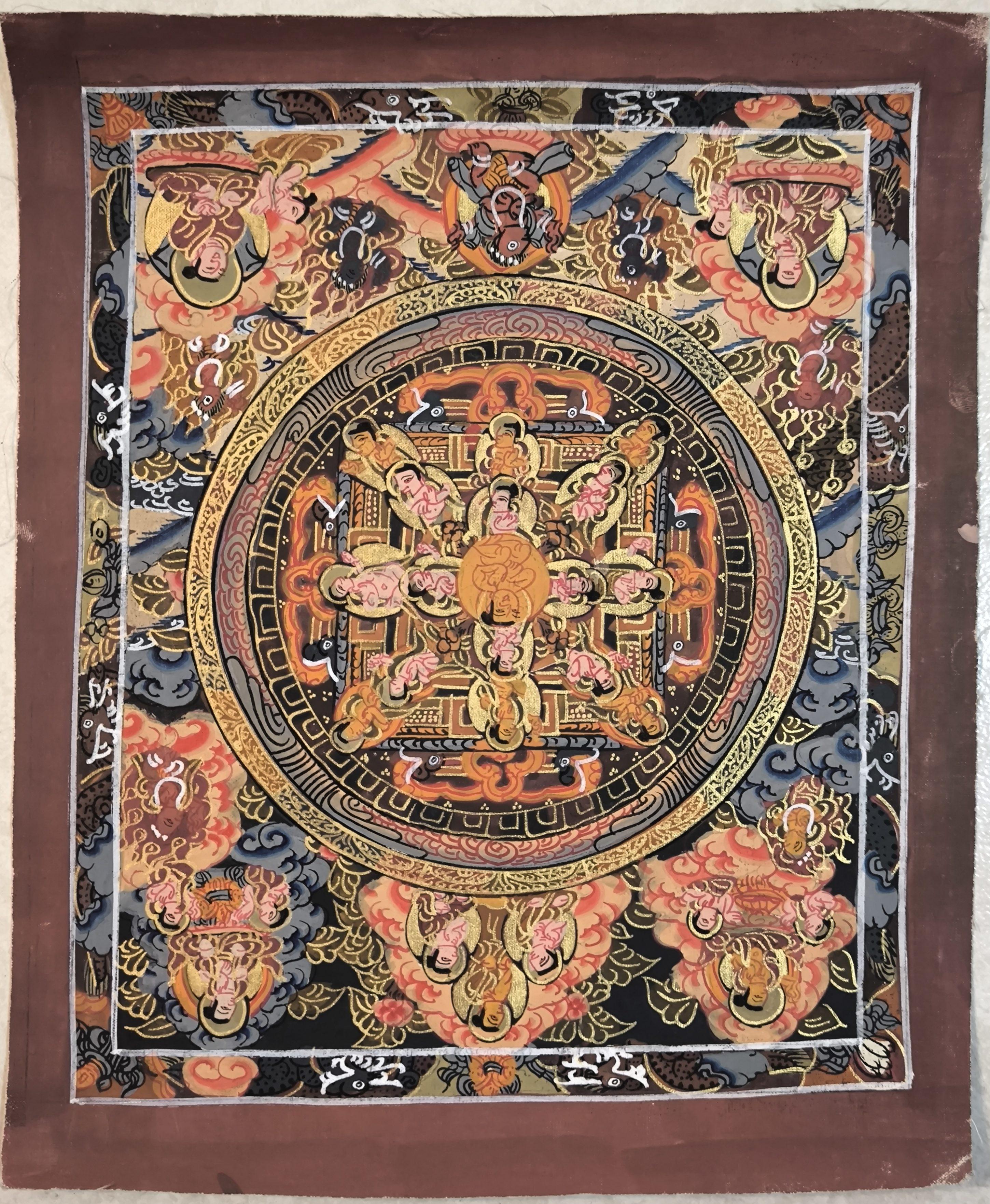 Dharmadhatu (Braun), Figurative Painting, von TENZEN THANGKA