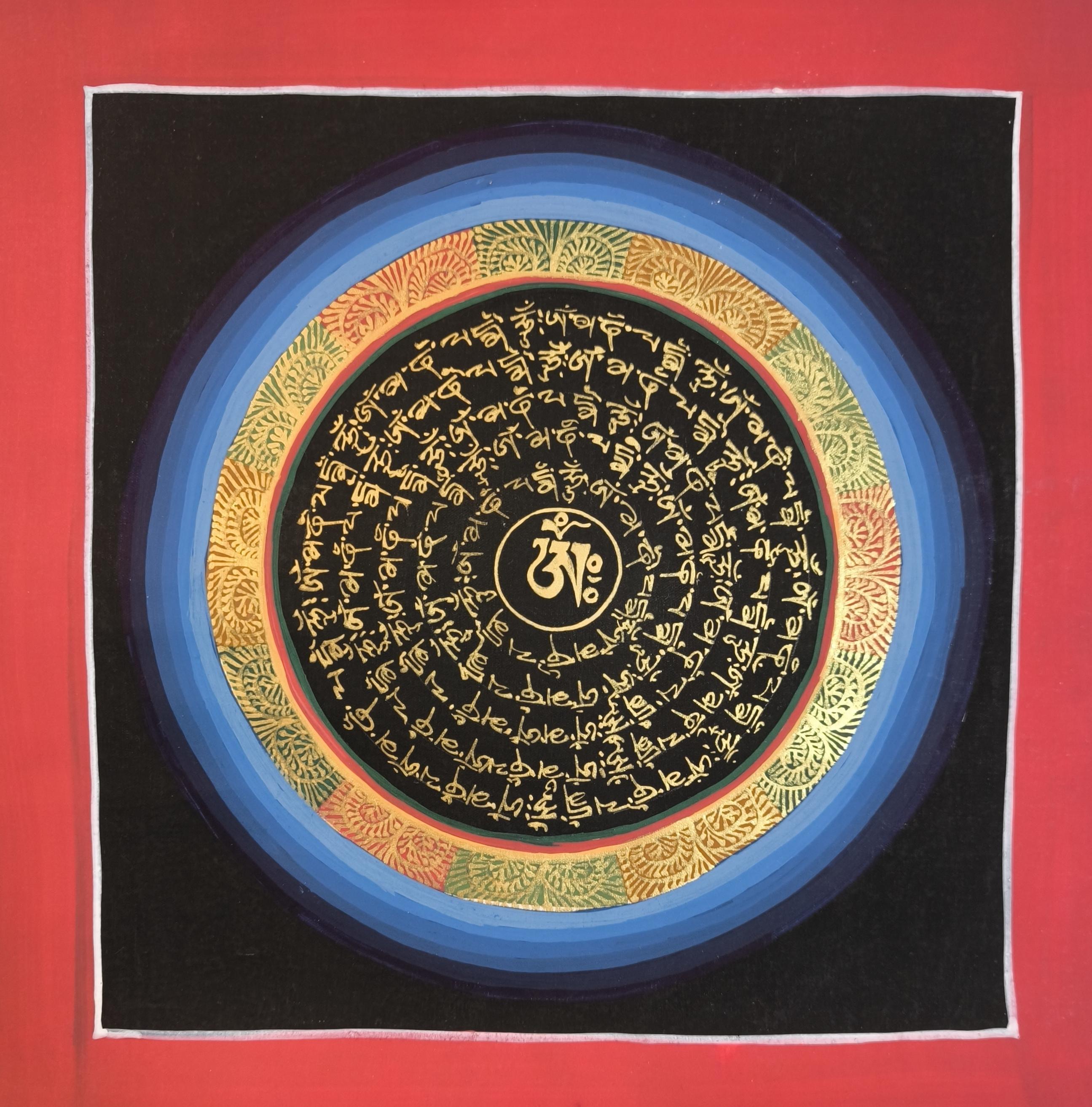 TENZEN THANGKA Figurative Painting – MANDALA OM
