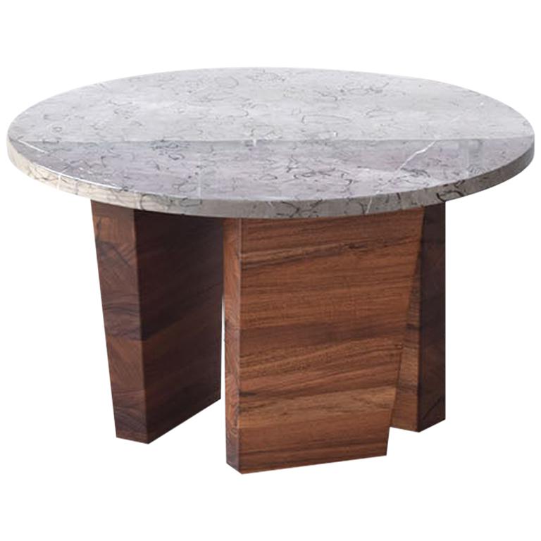 "Teoca" Coffee Side Table with Marble Top For Sale
