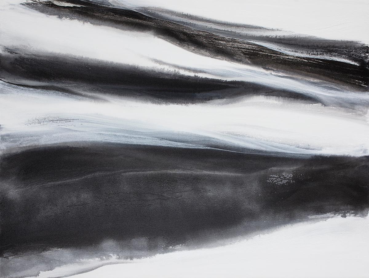 black and silver abstract paintings