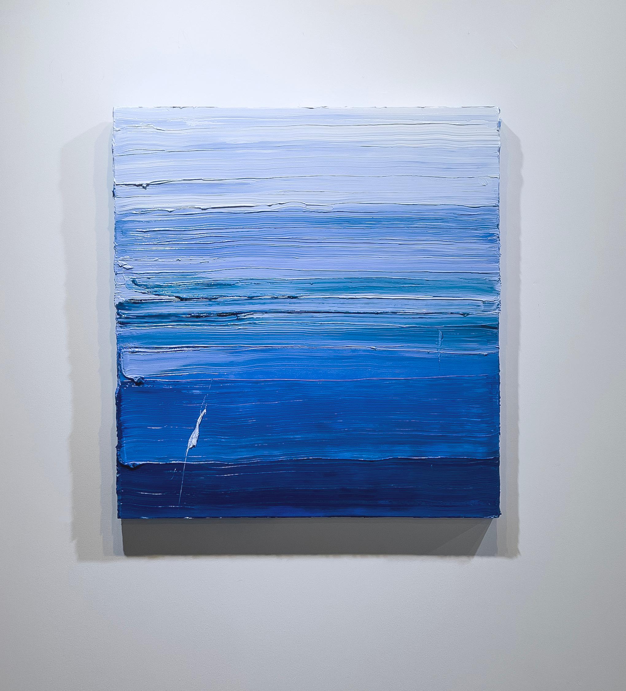 Abstract Painting Teodora Guererra - « Blue Mojito », peinture abstraite contemporaine