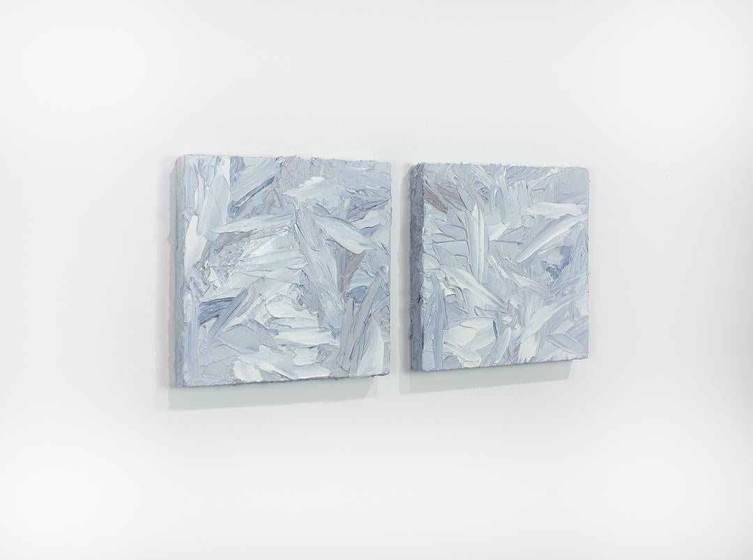 Abstraktes Gemälde Diptychon „Blueberry Shortcake Mini I and II“ – Painting von Teodora Guererra
