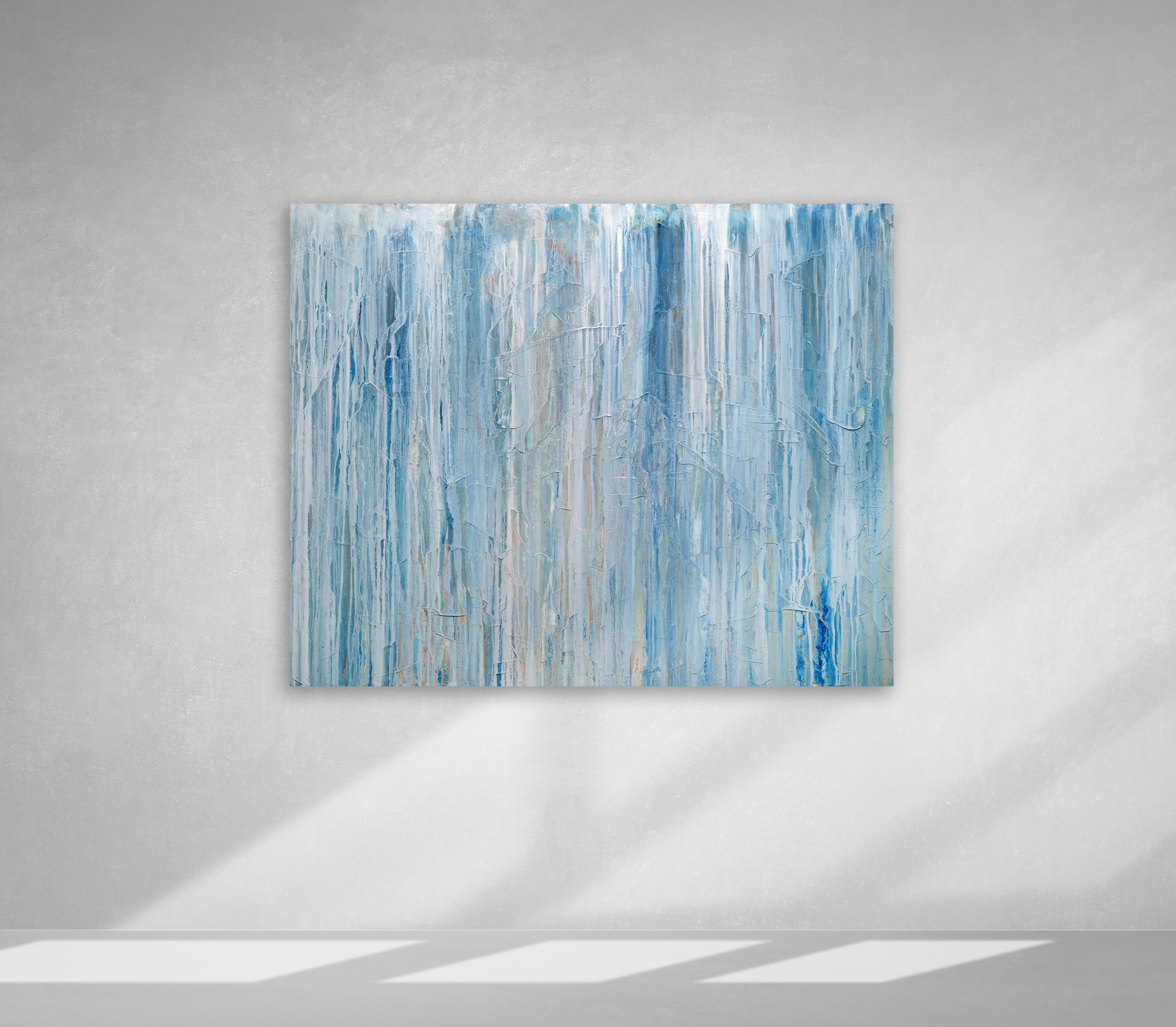 Teodora Guererra Abstract Painting - "Blurred Lines, " Abstract Oil Painting