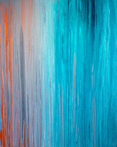 "Drenched in Teal," Abstract Painting