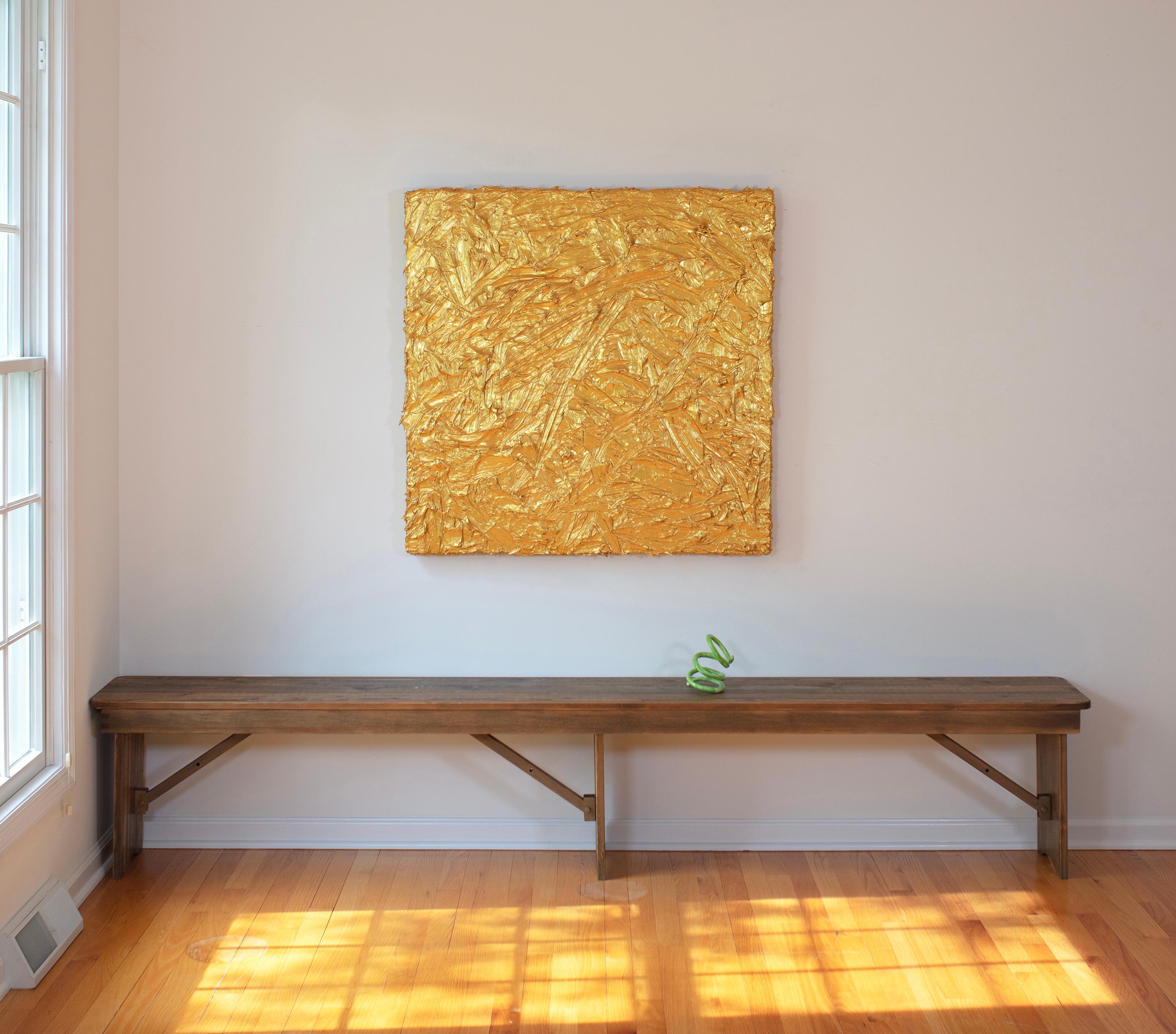 Peinture abstraite en or métallique « Gold Digger » - Abstrait Painting par Teodora Guererra