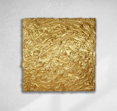"Gold Digger" Pintura abstracta dorada metalizada