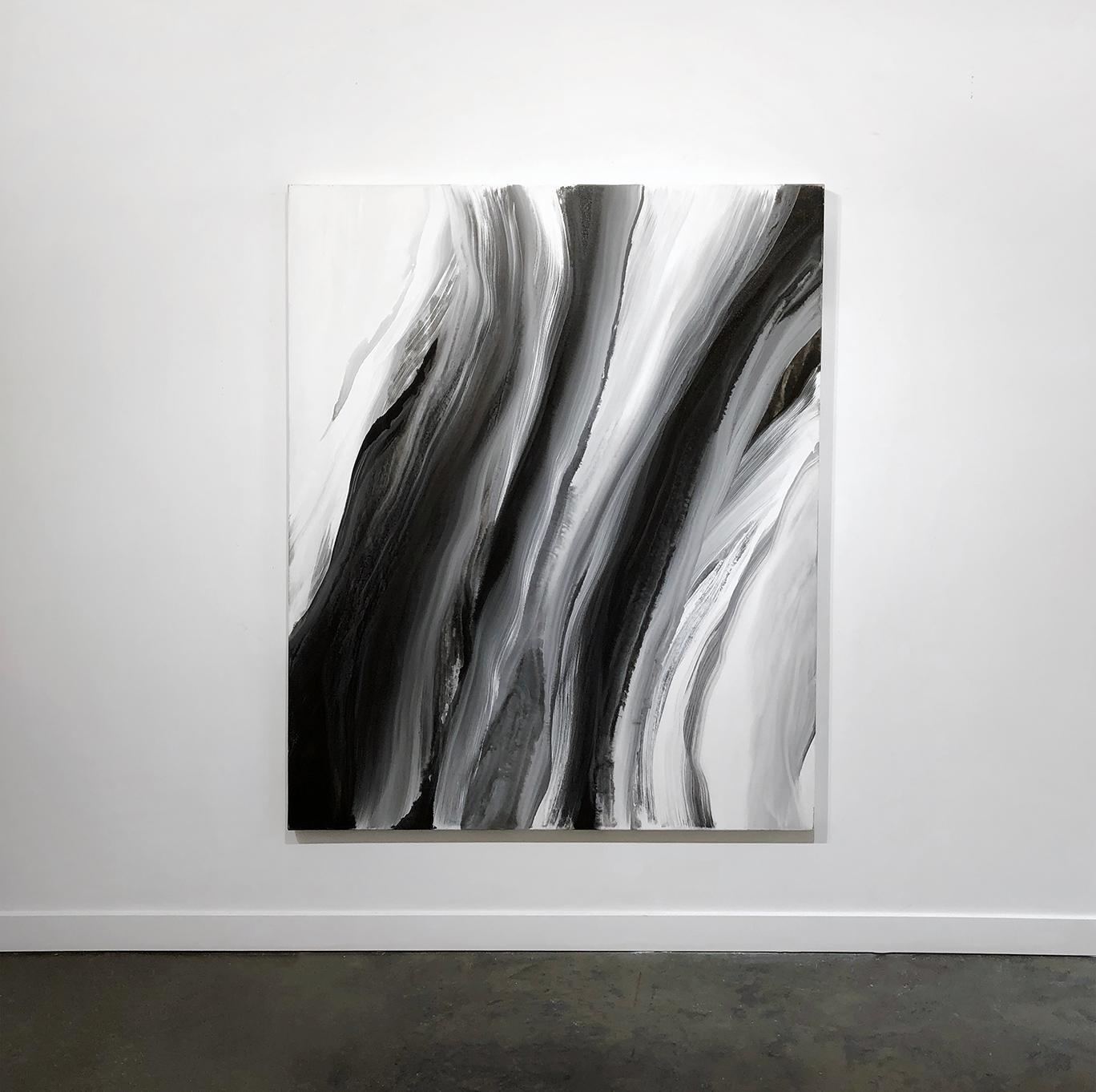 'In Black and White', Abstract Black and White Contemporary Acrylic Painting  1