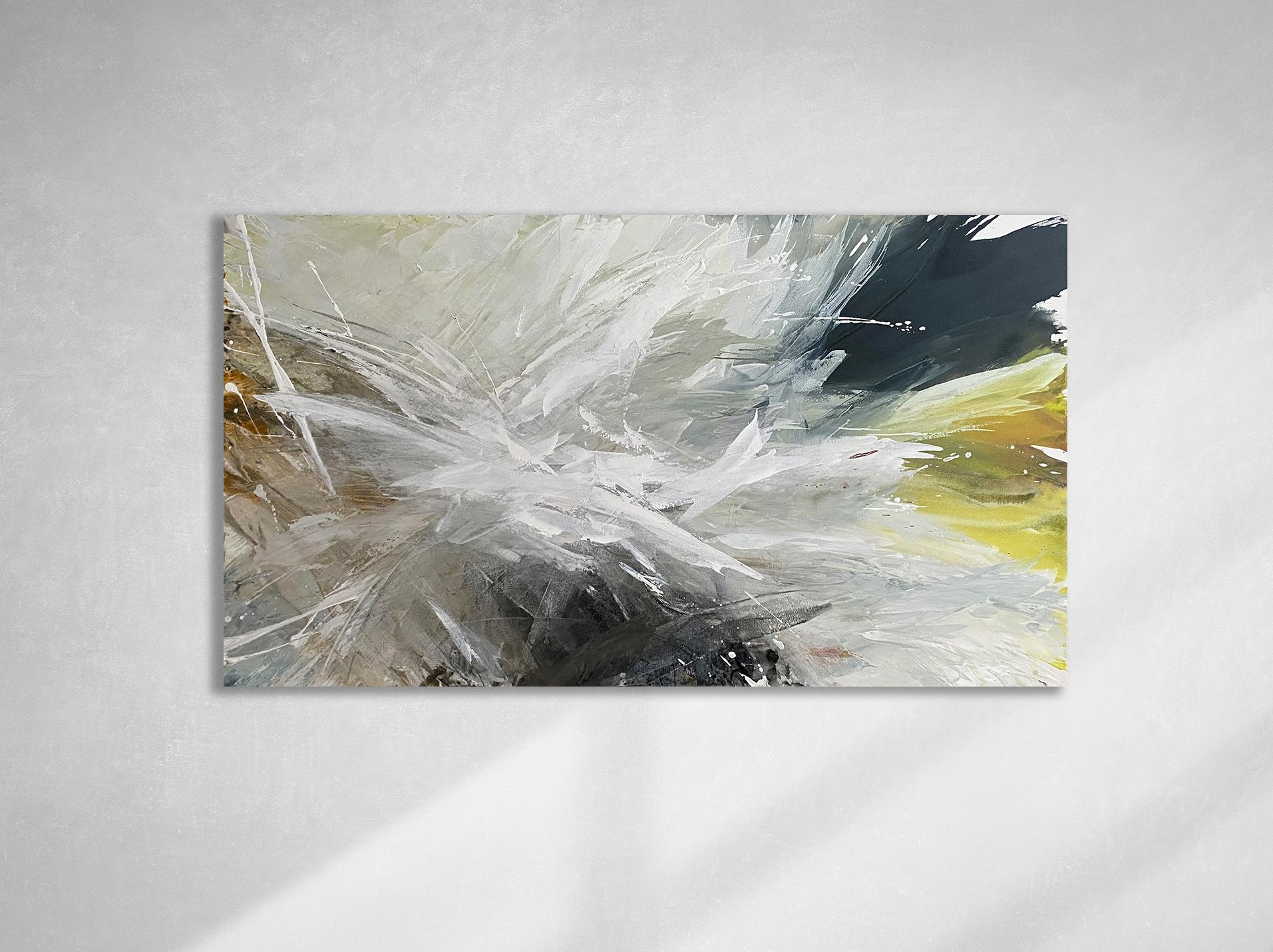 Teodora Guererra Abstract Painting – Zeitgenössisches abstraktes Gemälde „Landslide“