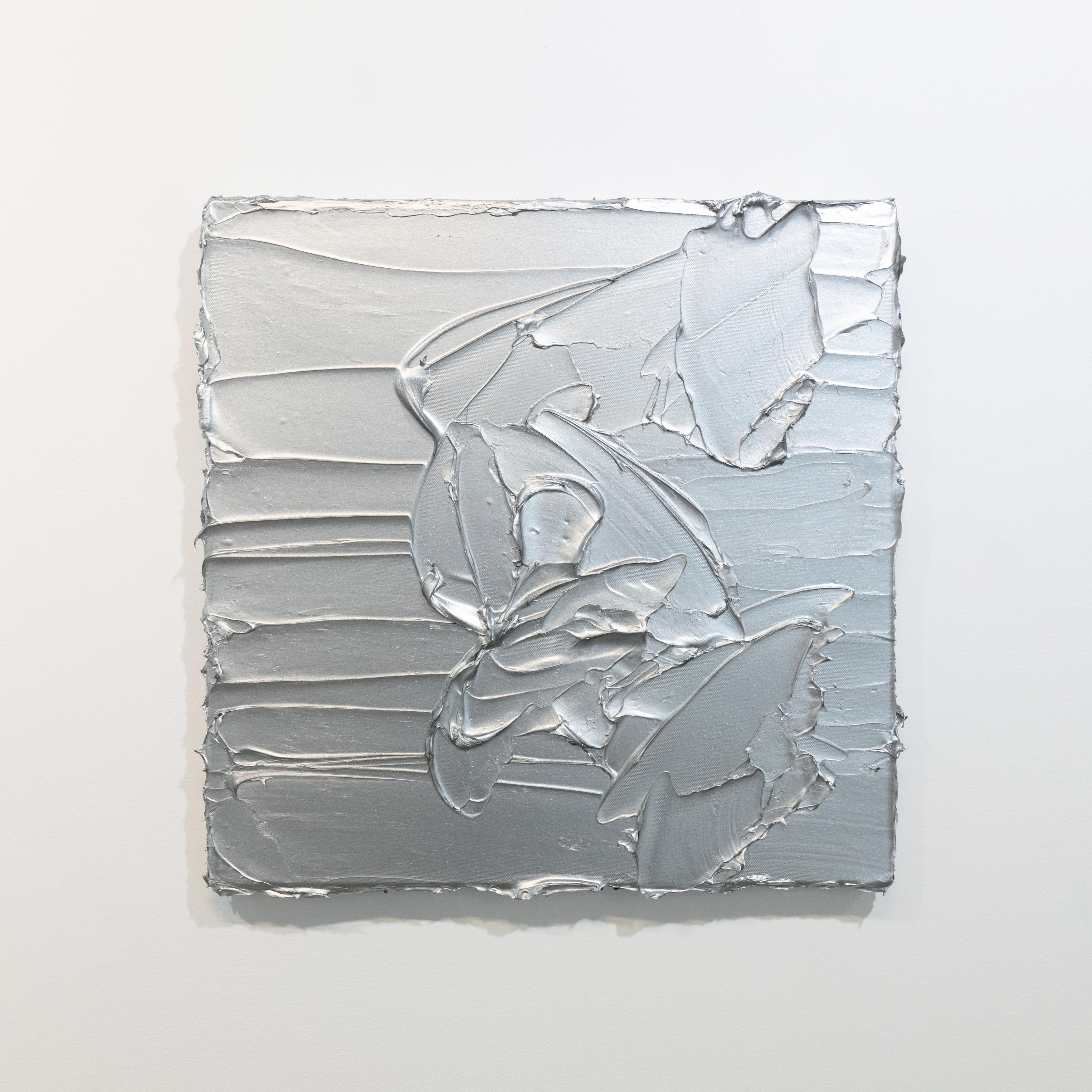 Teodora Guererra Abstract Sculpture - "No Place Like Chrome" Metallic Abstract Painting