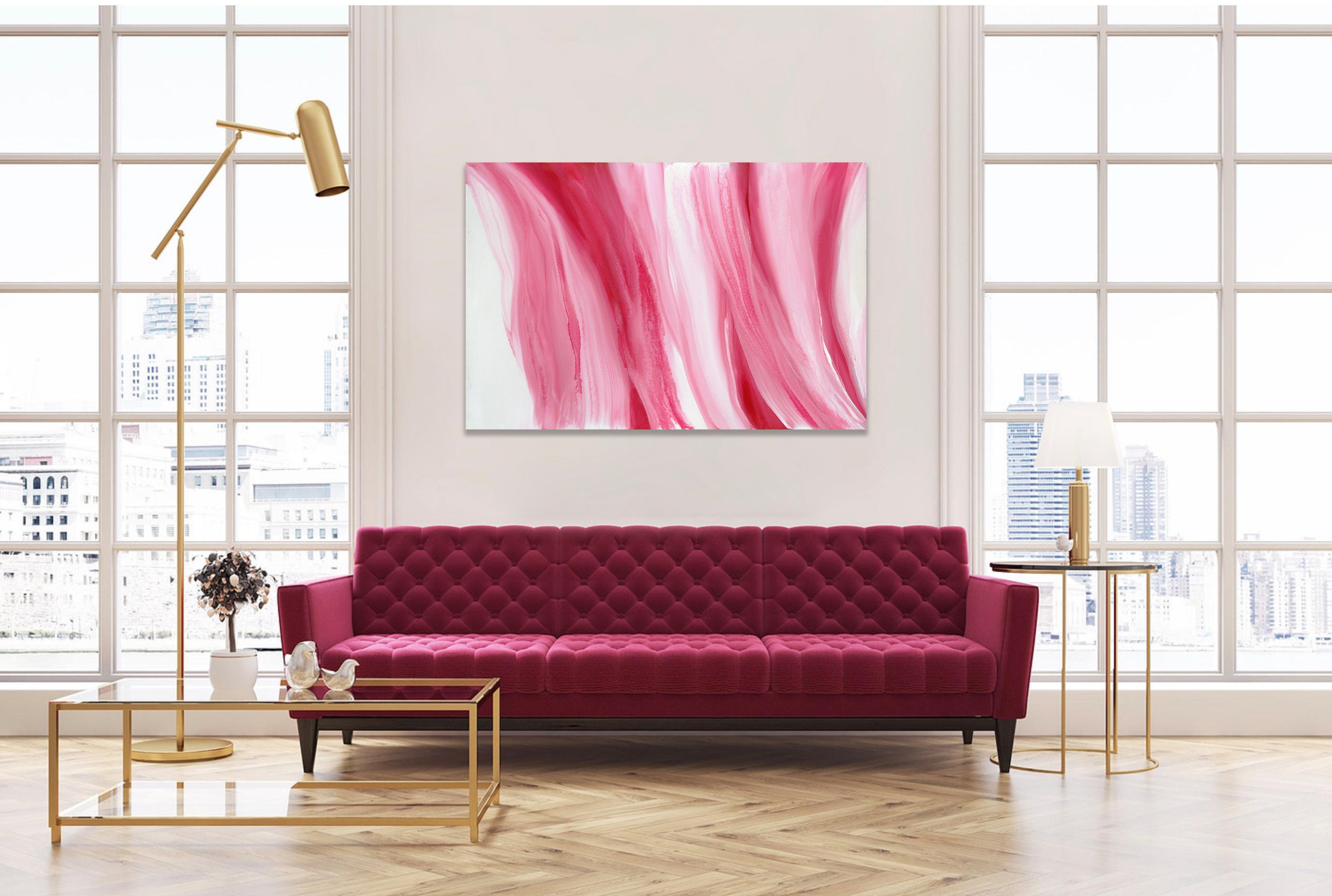 pink and white paintings