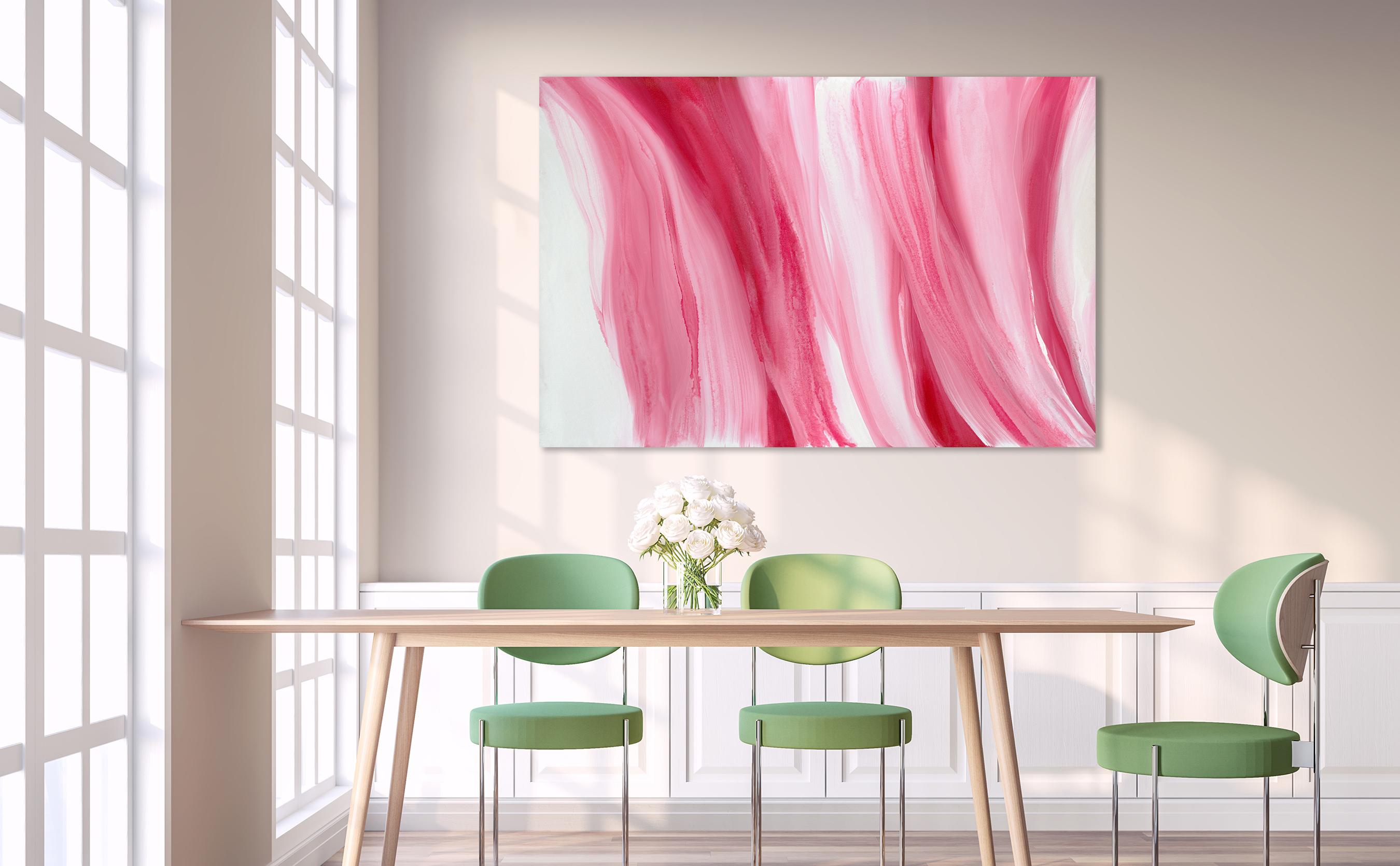 red, pink, white, stripes, relaxing, calm, tranquil, water, movement, chiffon, fabric, layers, texture, living room, dining room, office, large abstract, large art, statement, wow, decor, modern, contemporary, contemporary art, modern art.

Teodora