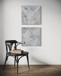 "Plum Neutral I & II " A Pair of Textured Abstract Paintings