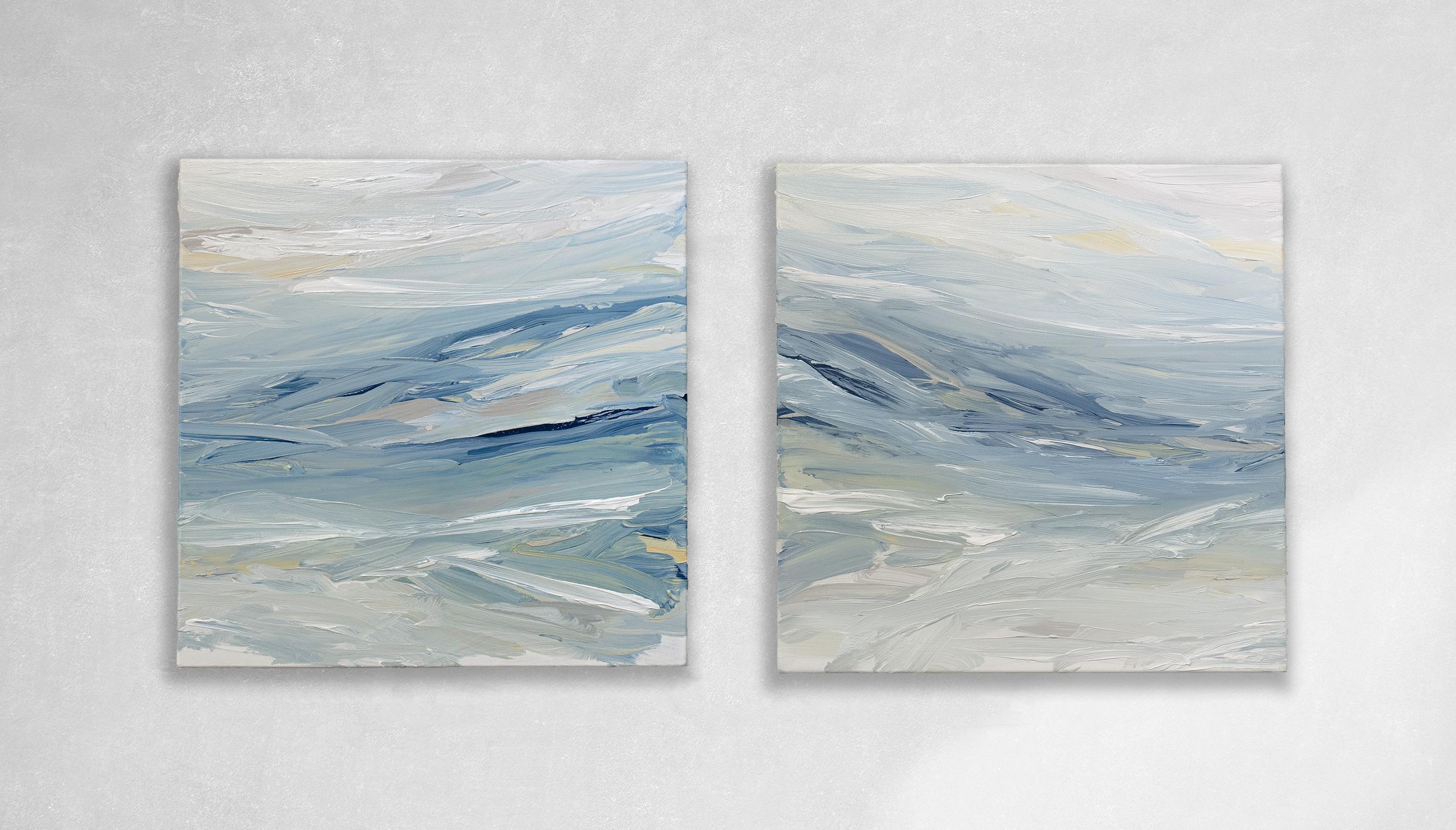 Teodora Guererra Abstract Painting - "Positano I and II" Abstract Diptych Painting