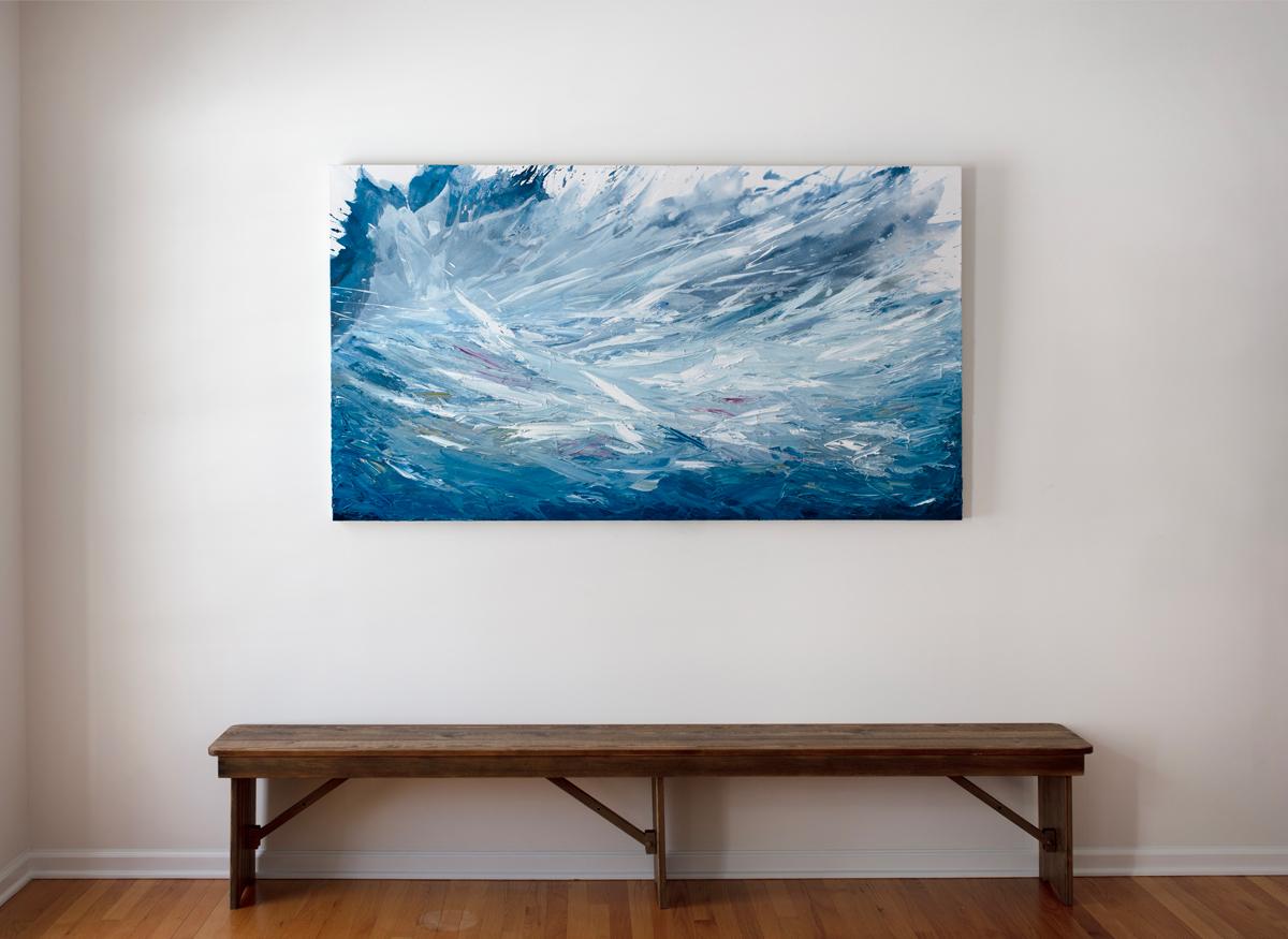 Teodora Guererra Abstract Painting – „Restless Sea“, zeitgenössisches abstraktes Gemälde