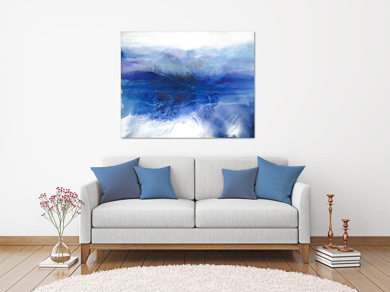 Teodora Guererra Abstract Painting - 'Restless Tide', Large Contemporary Abstract Minimalist Acrylic Painting