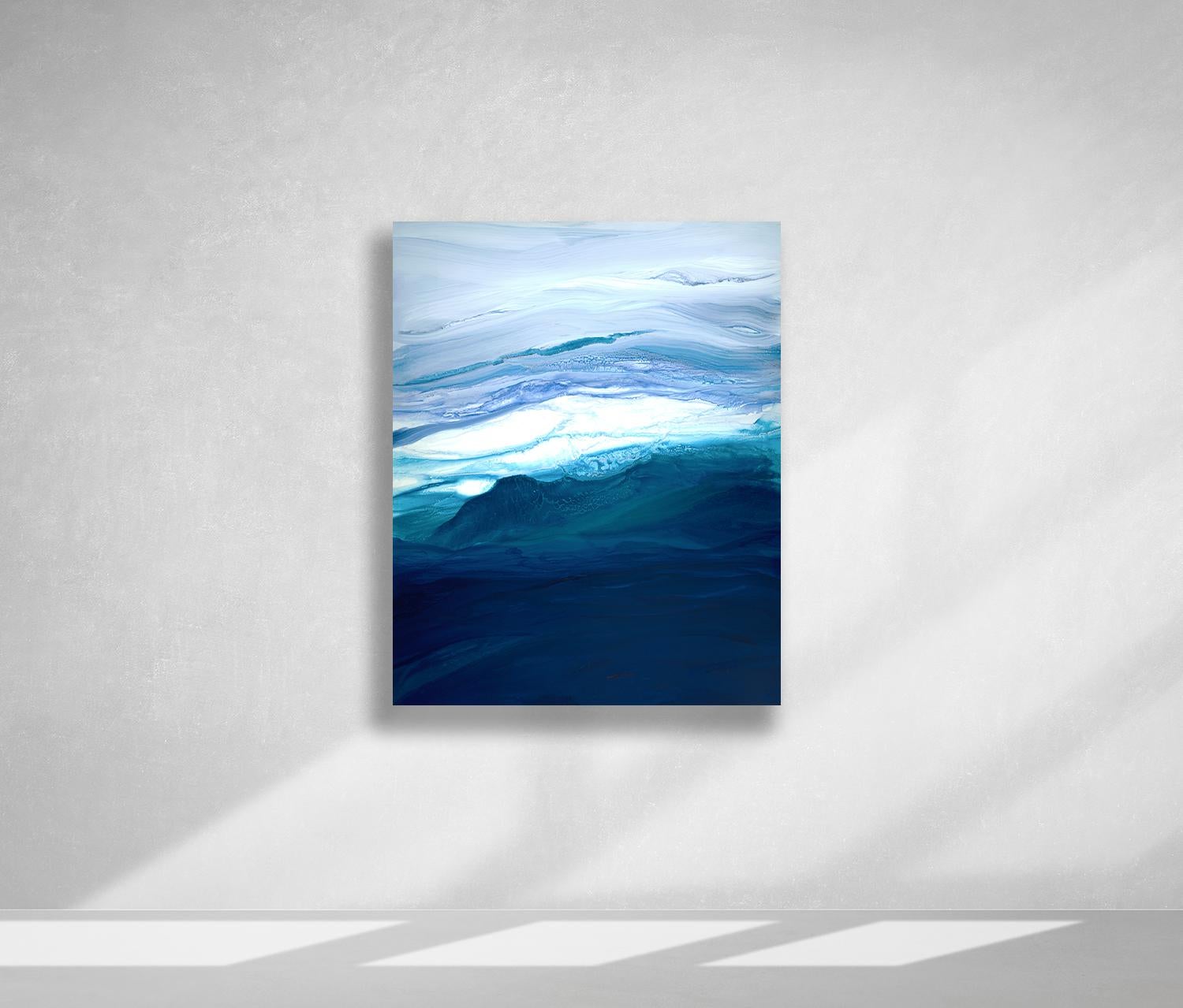 Teodora Guererra Abstract Painting - 'Saltwater', Large Contemporary Abstract Ocean-inspired Painting