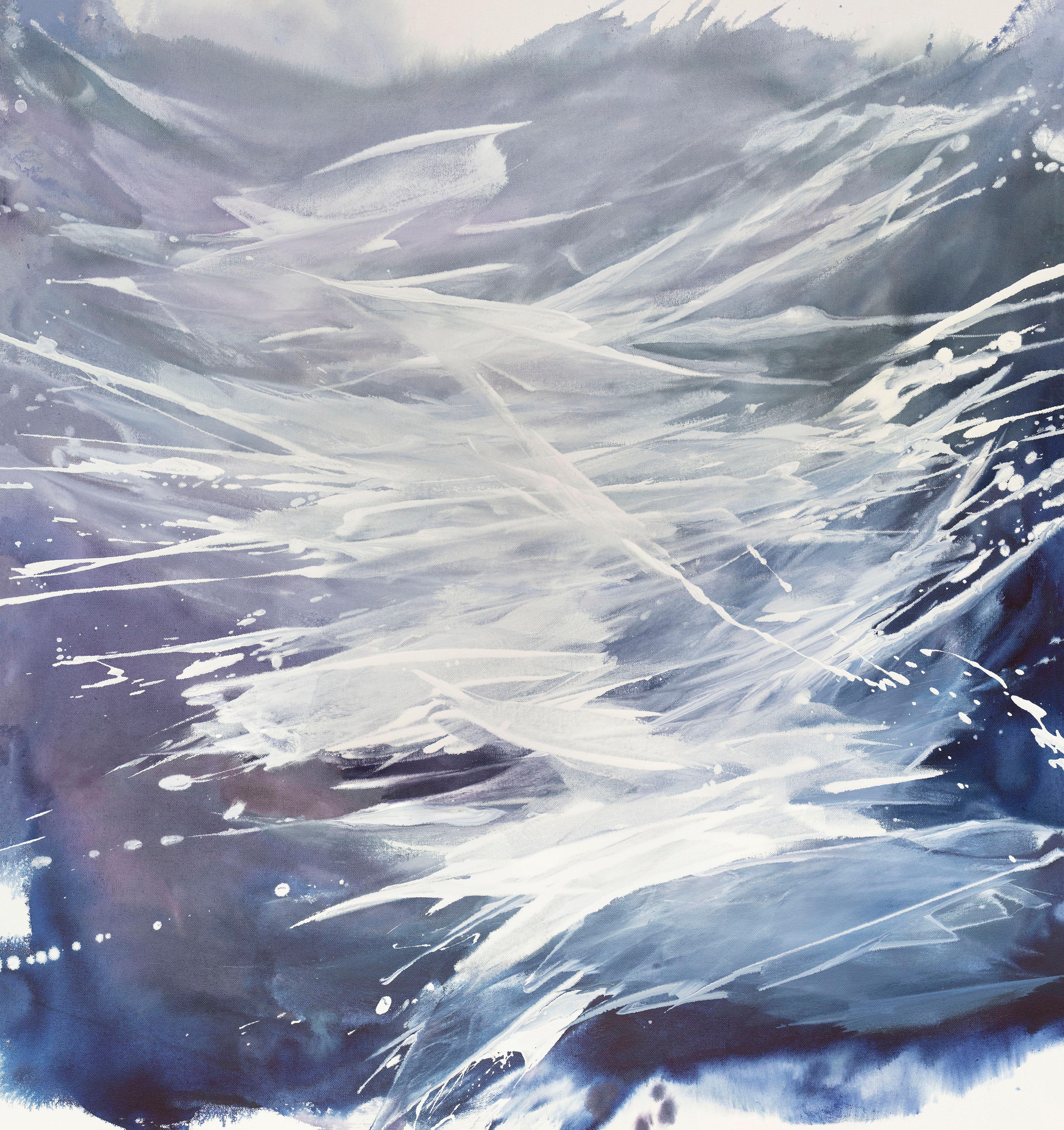 Teodora Guererra Abstract Painting – Zeitgenössisches abstraktes Gemälde „ „Skyfall“