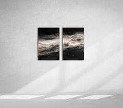 'Smoky Eyes (Diptych)', Contemporary Abstract Smoke-Inspired Acrylic Painting