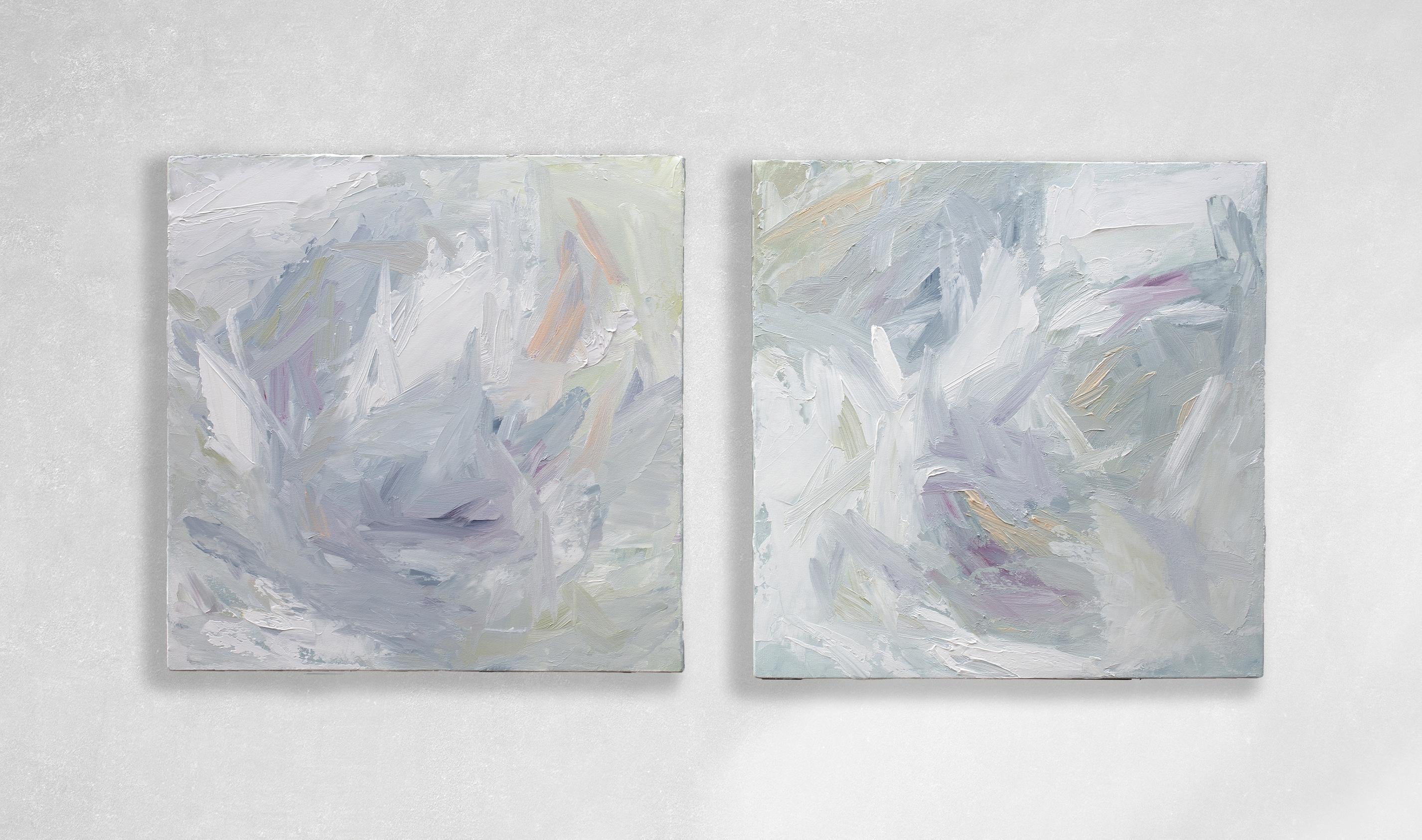 Teodora Guererra Abstract Sculpture - "Southern Charm I & II" Textured Abstract Painting