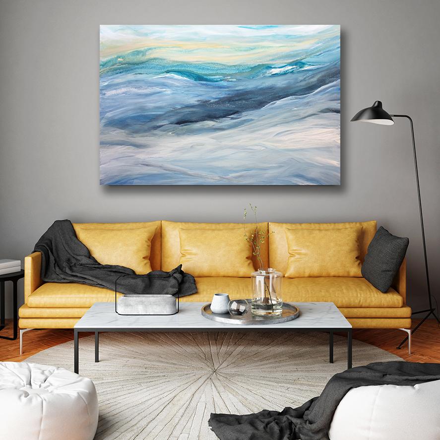 acrylic abstract wave painting