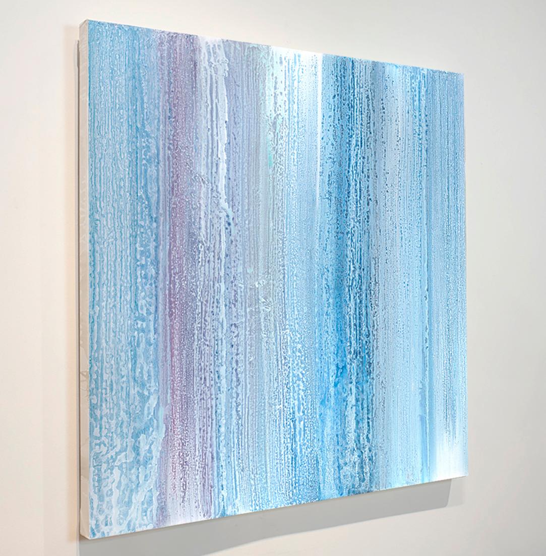 Abstract, contemporary, lavender, white, pink, gray, blue, silver, layers, texture, Pat Steir, modern, abstraction, pink, purple, playful, interior design, interior decor, modern, modern art, contemporary art, minimalist. Gallery wrapped canvas,