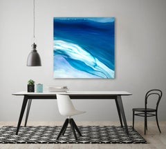 Abstraktes Coastal-Gemälde „Teal Reef“