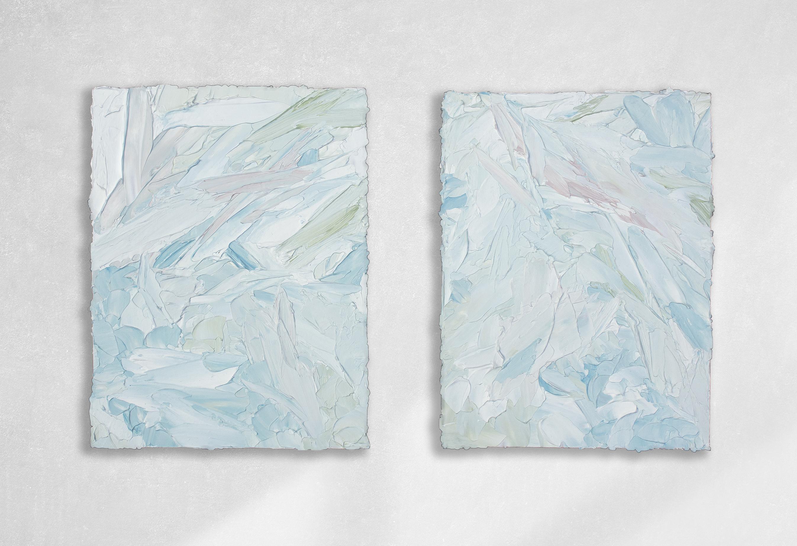 Teodora Guererra Abstract Painting - "Walk in the Park I and II" Abstract Diptych Painting
