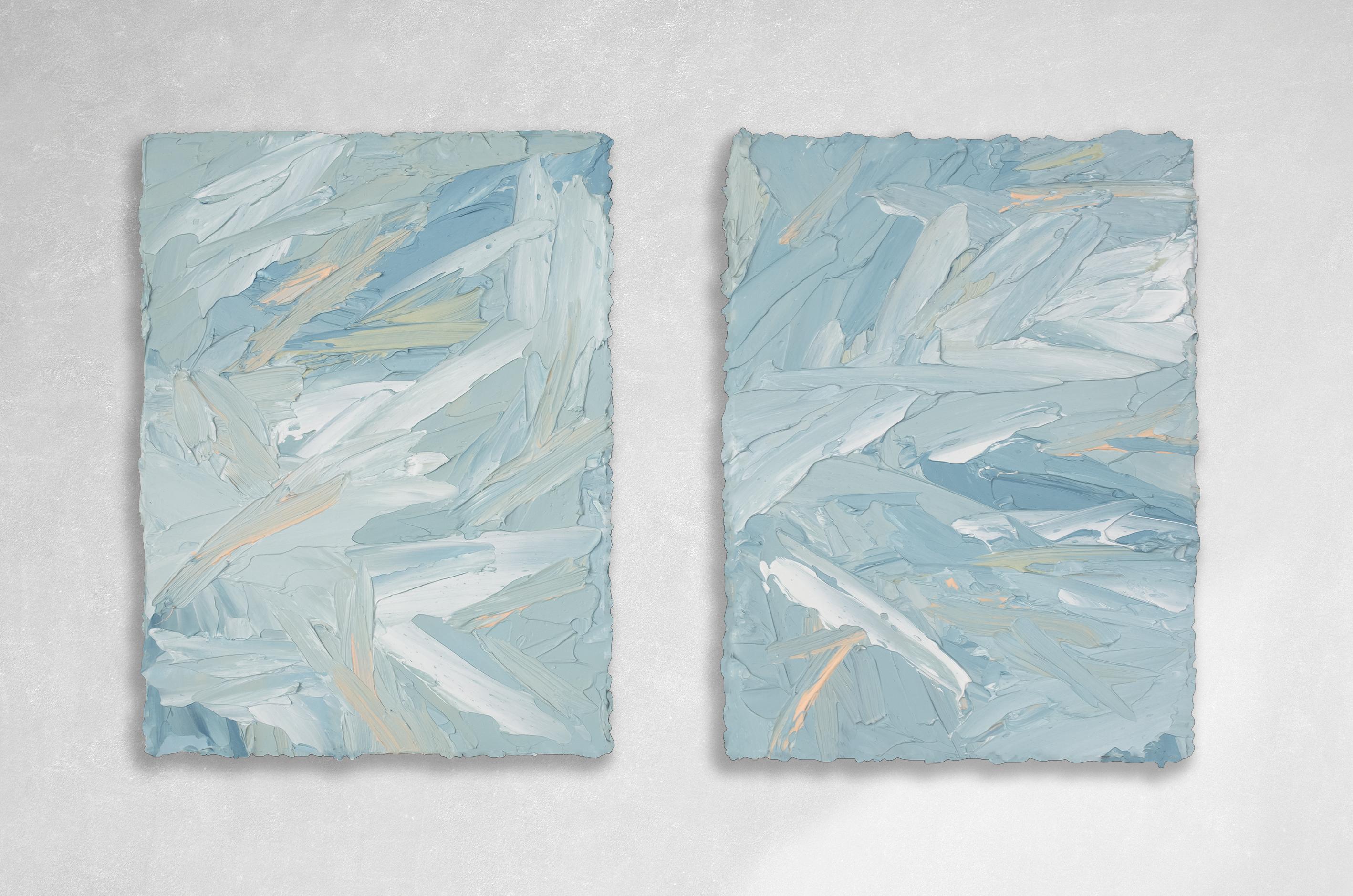 Teodora Guererra Abstract Sculpture - "Wandering Around" Abstract Diptych Painting