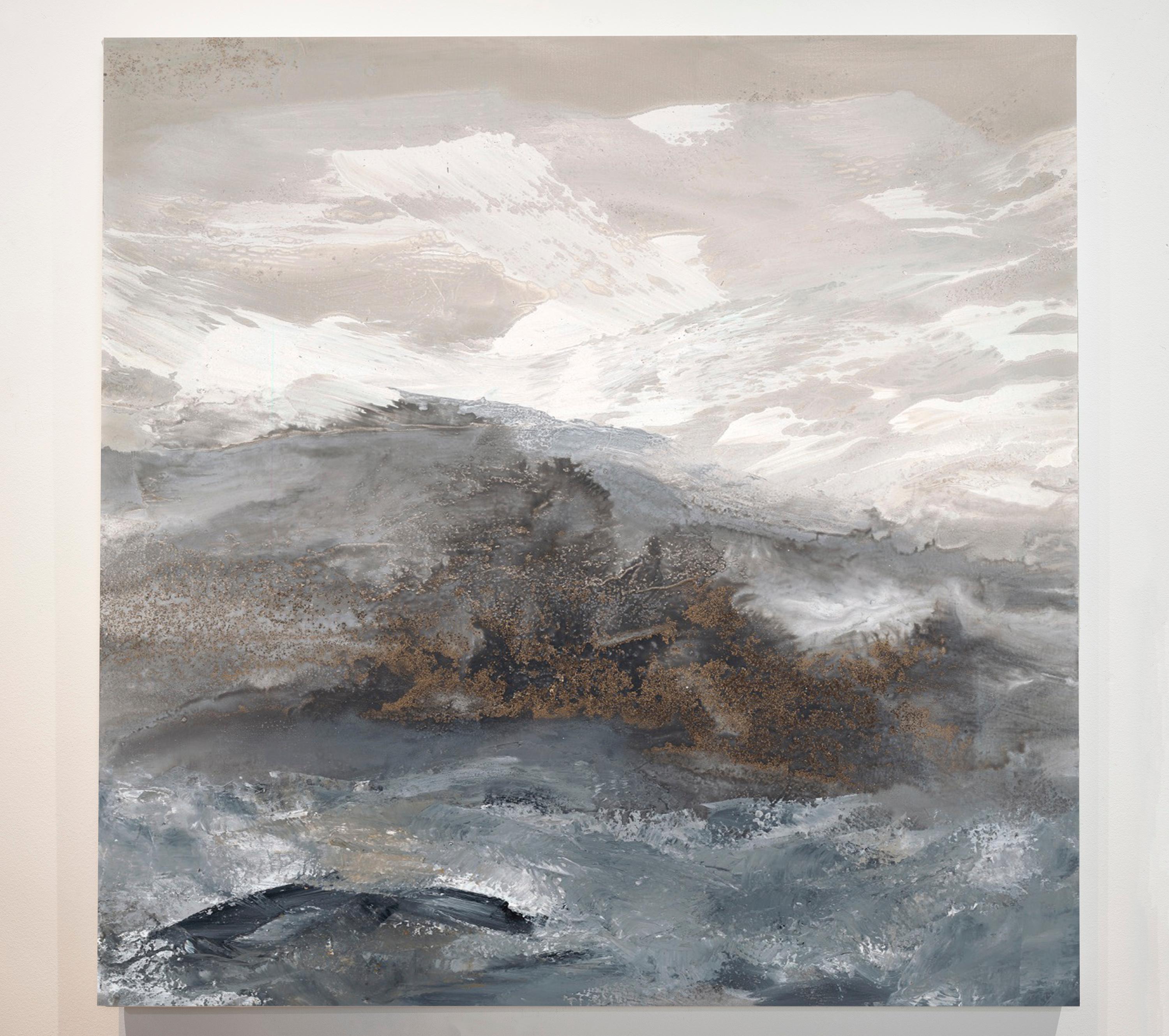 'Warm Grey I'  Medium Contemporary Abstract Acrylic Painting 1