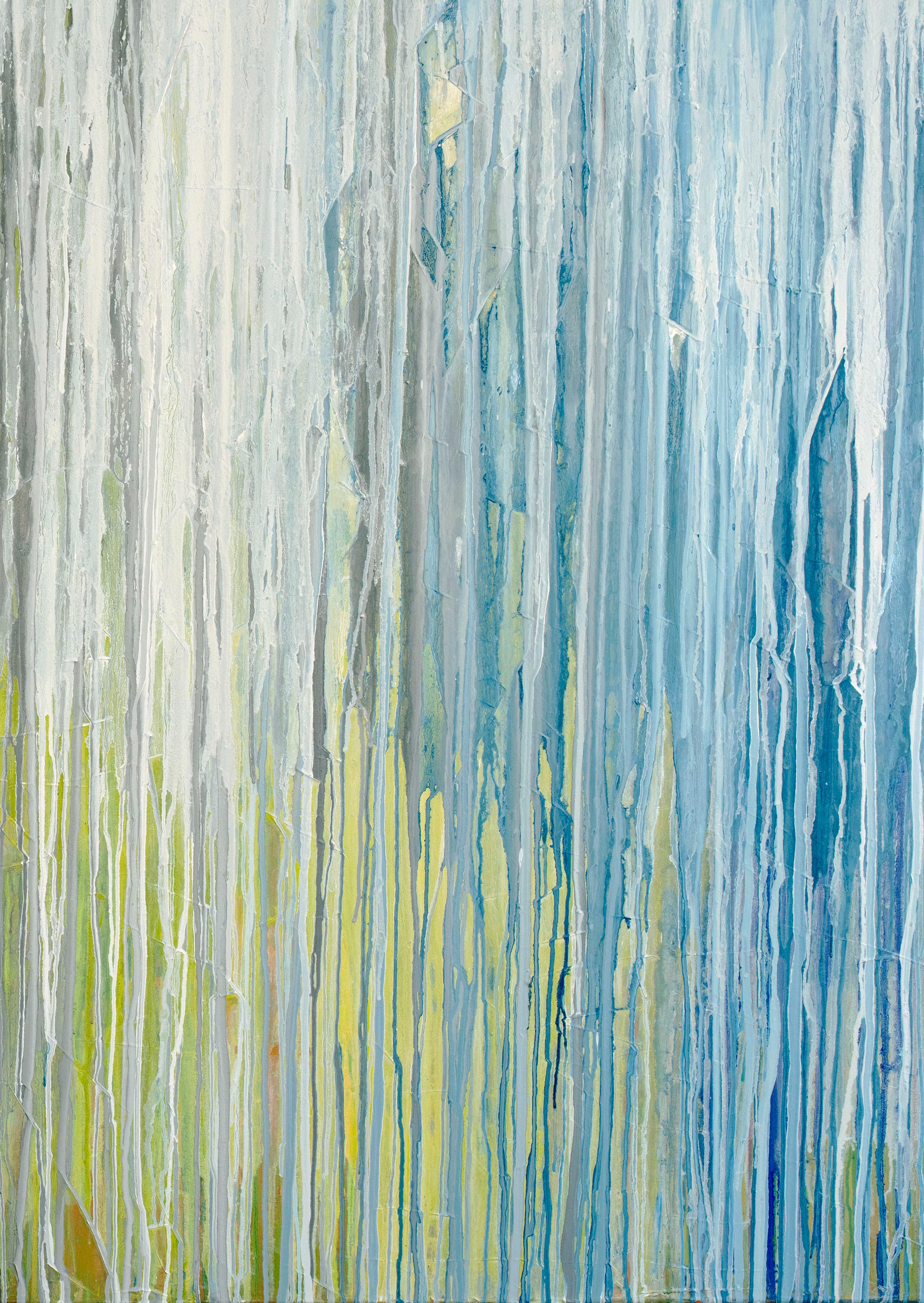 'White Cascade', Large contemporary abstract painting 1