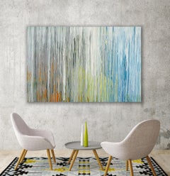 « White Cascade »:: grande peinture abstraite contemporaine
