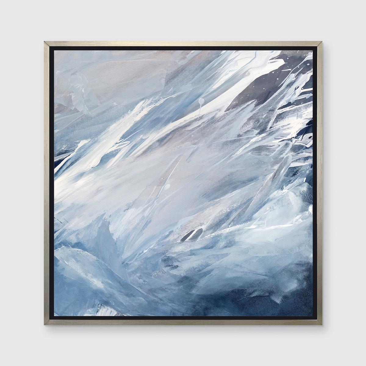 Teodora Guererra Abstract Print - "Coastal Surge, " Framed Limited Edition Giclee Print, 48" x 48"