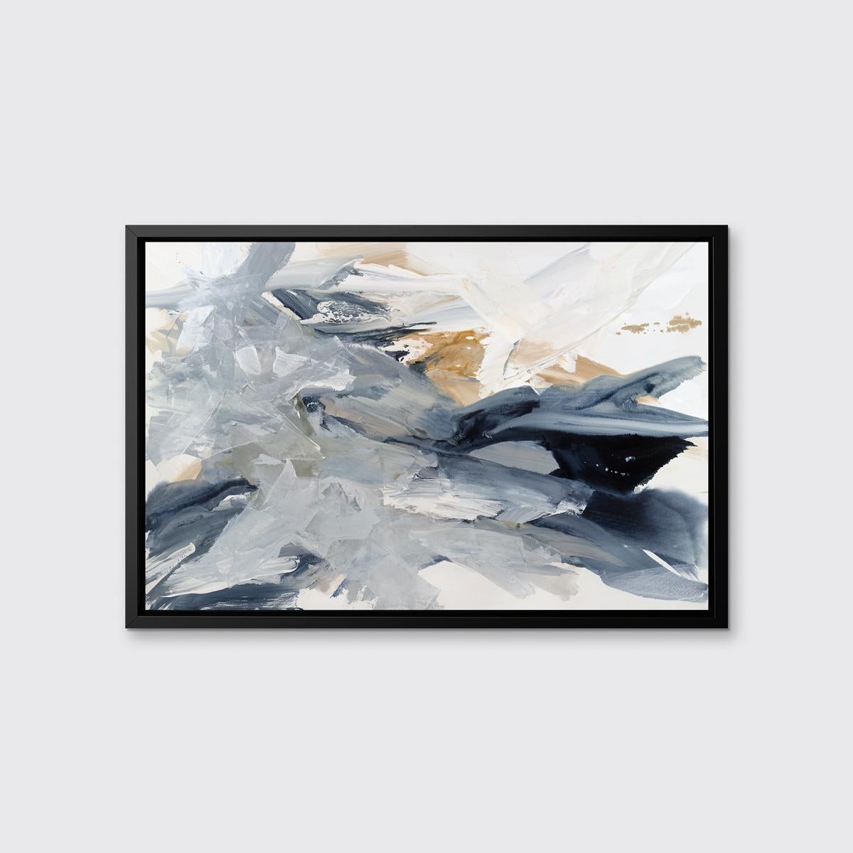 Cette impression abstraite contemporaine en édition limitée de Teodora Guererra présente des traits larges et expressifs en gris, dans des tons sépia chauds, et en blanc.

Cette impression giclée en édition limitée de Teodora Guererra est une