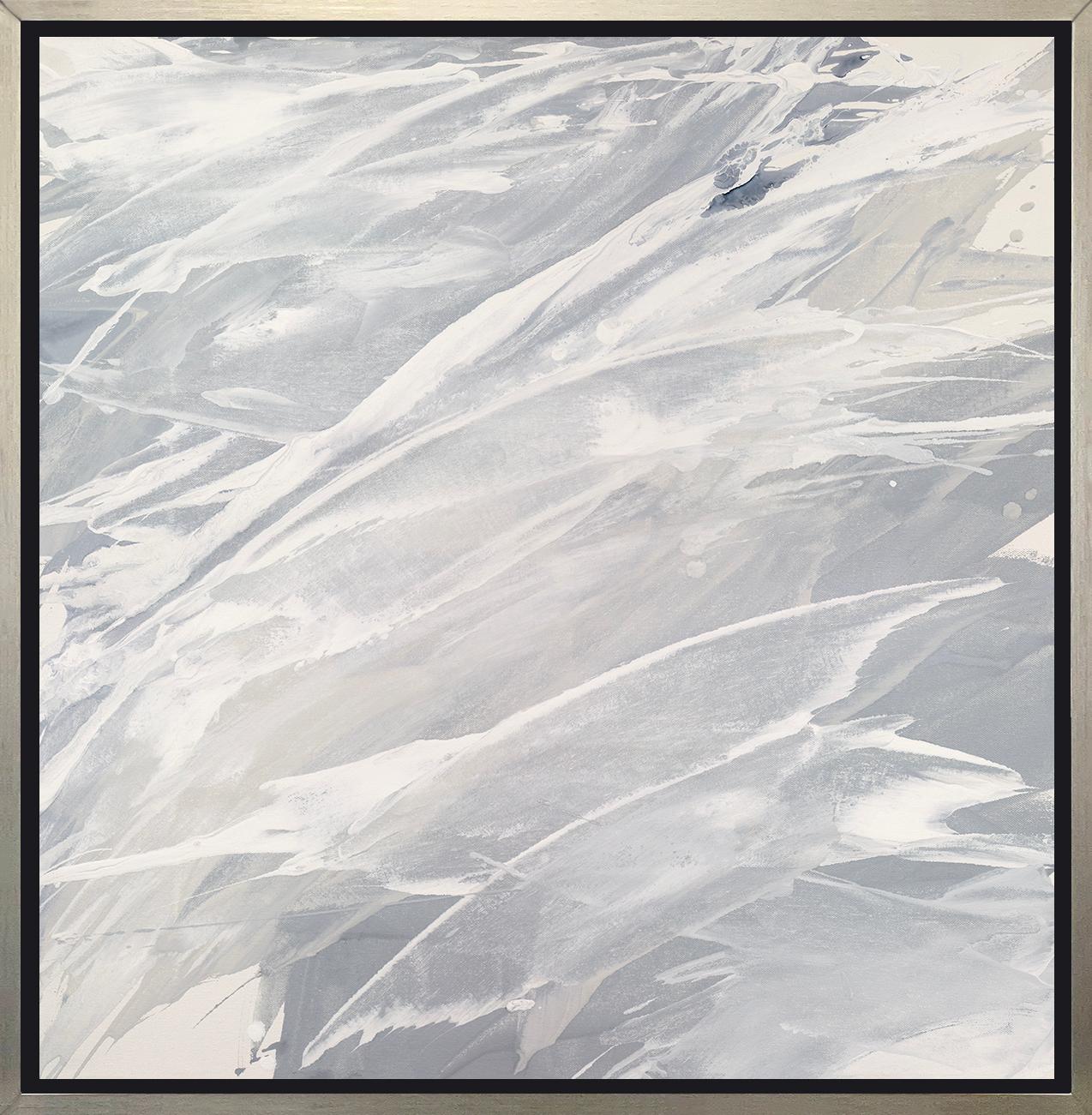 Teodora Guererra Abstract Print - "Grey Goose III, " Framed Limited Edition Giclee Print, 30" x 30"