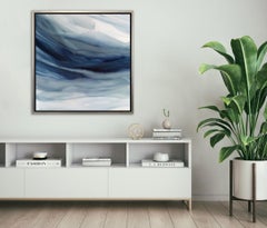 "Indigo Sea I, " Framed Limited Edition Giclee Print, 36" x 36"