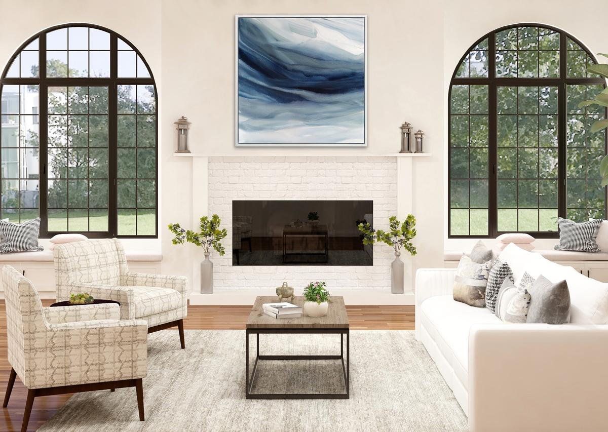« Indigo Sea I », imprimé giclée encadré en édition limitée, 101,6 cm x 101,6 cm en vente 2