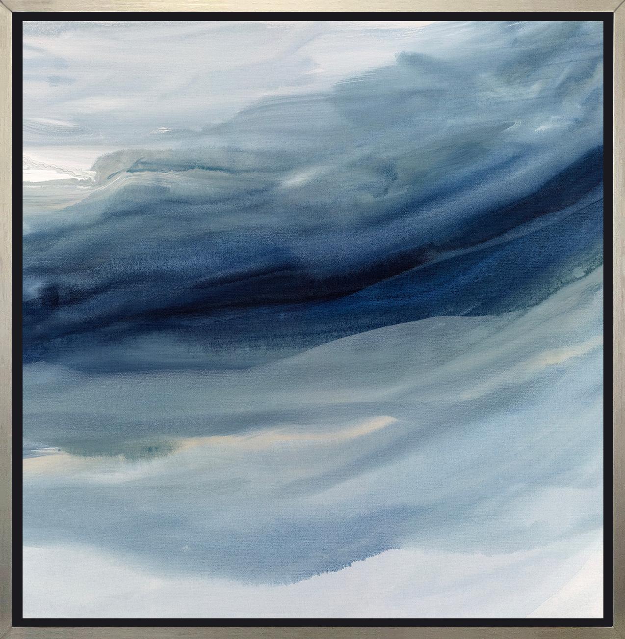 This contemporary limited edition print by Teodora Guererra features a cool wash of blue and white with an abstracted coastal aesthetic. This print pairs beautifully with Indigo Sea I - a limited edition print by the same artist. To purchase two